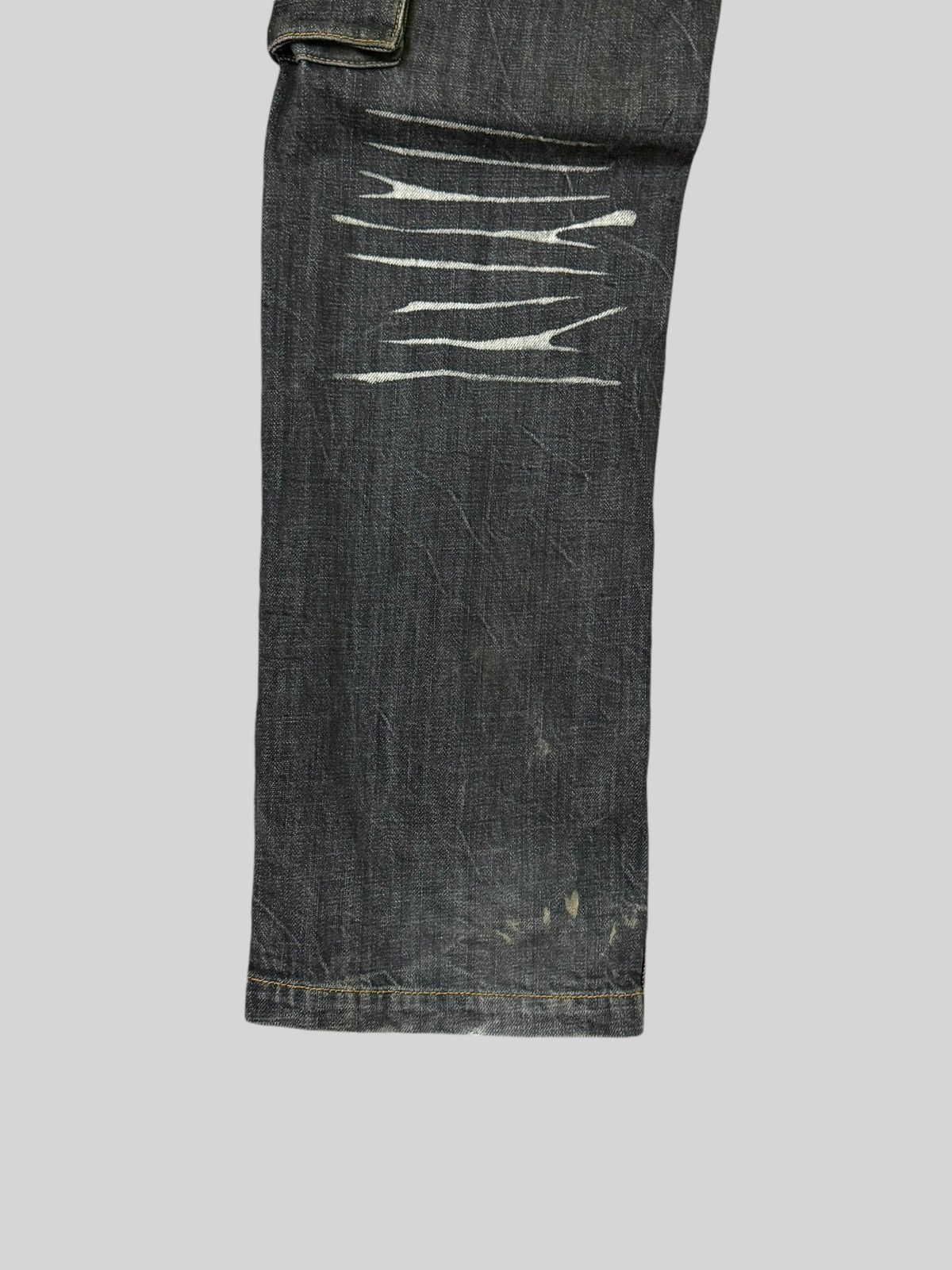 If Six Was Nine VOMANIE MULTI POCKET ACID WASH STYLE CARGO DENIM Size US 31 - 12 Thumbnail