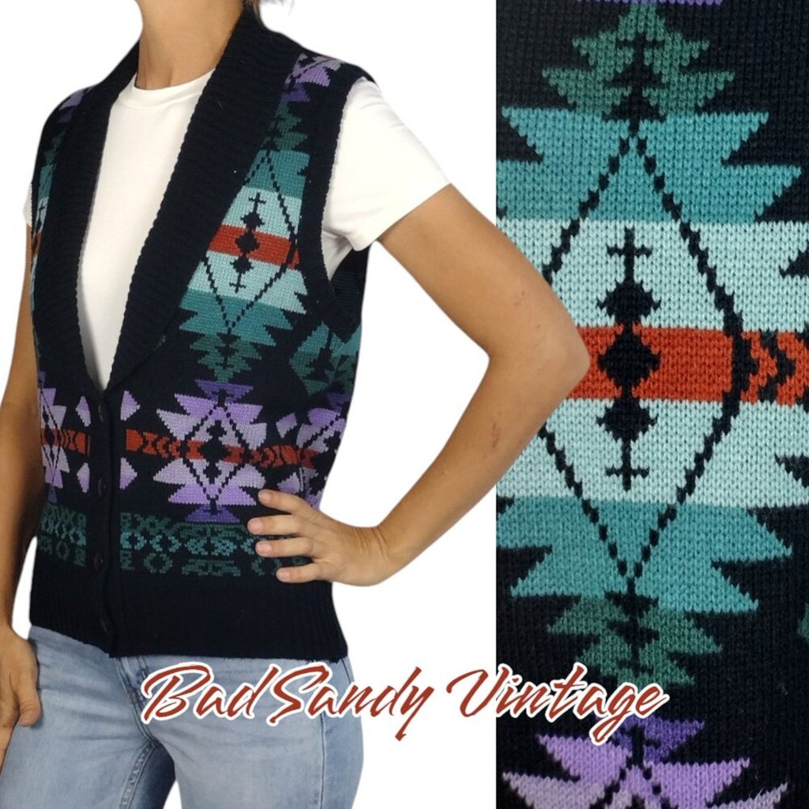 Vintage Vintage MC II Southwest Sweater Vest Size M / US 6-8 / IT 42-44 - 1 Thumbnail