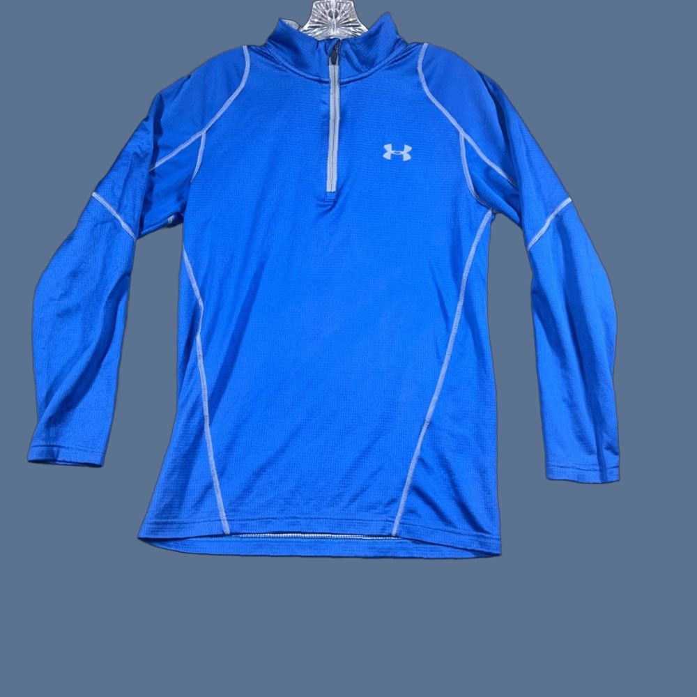 Under Armour Under Armour Fitted Mens Medium 1/4 Zip Pullover ColdGear Long Sleeve Blue Size US M / EU 48-50 / 2 - 1 Thumbnail