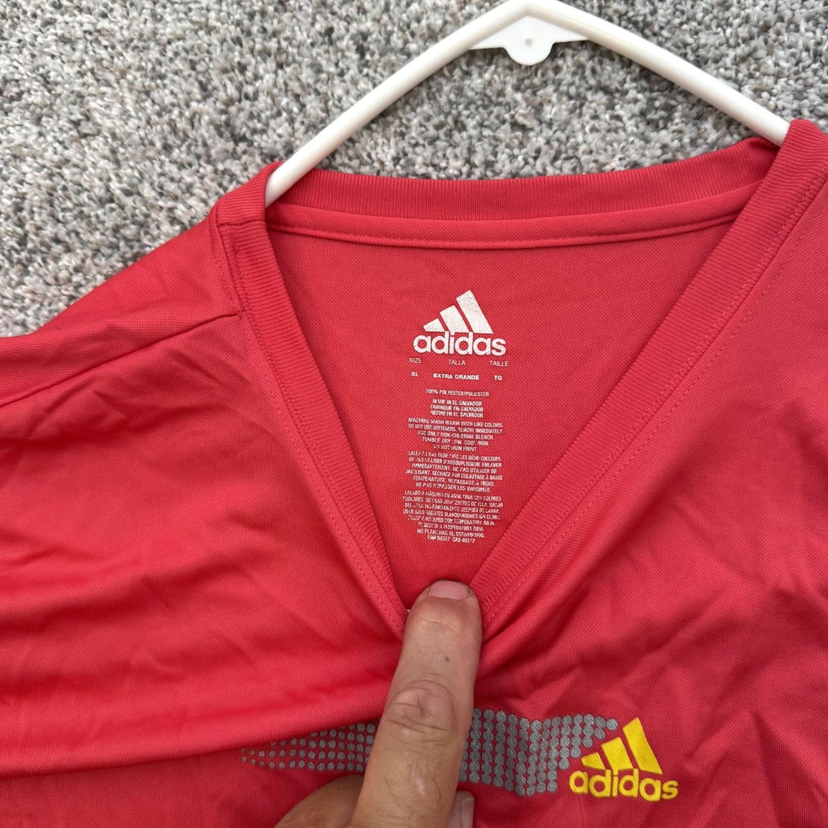 Adidas Adidas Shirt Mens XL Red Athletic Tee Performance Running Workout Lightweight Quick-Dry Breathable Crew Neck Short Sleeve T-Shirt Sports Size US XL / EU 56 / 4 - 4 Thumbnail