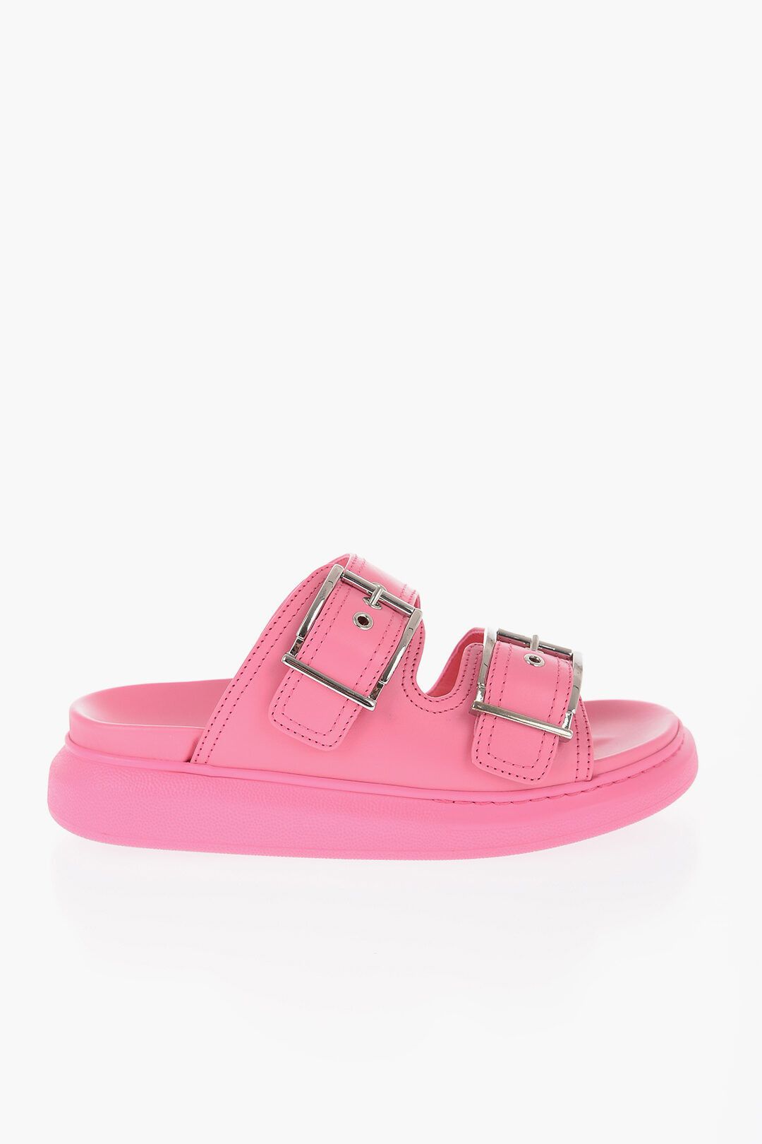 image of Alexander Mcqueen Og1Mm0524 Leather Slides In Pink, Women's (Size 7)