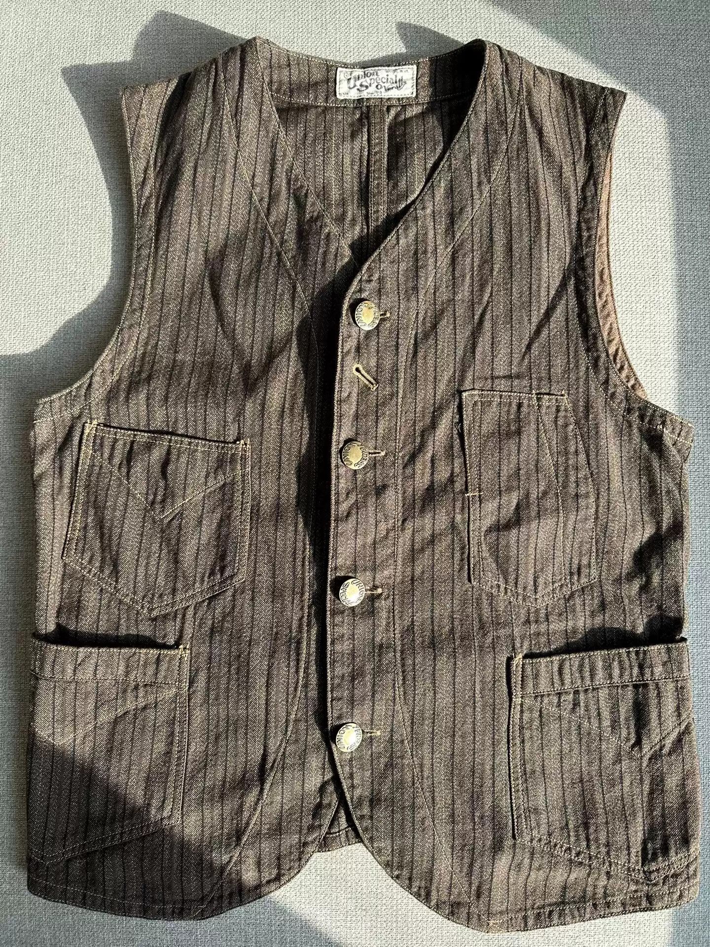 image of Freewheelers Conductor Vest 2 in Brown, Men's (Size Medium)