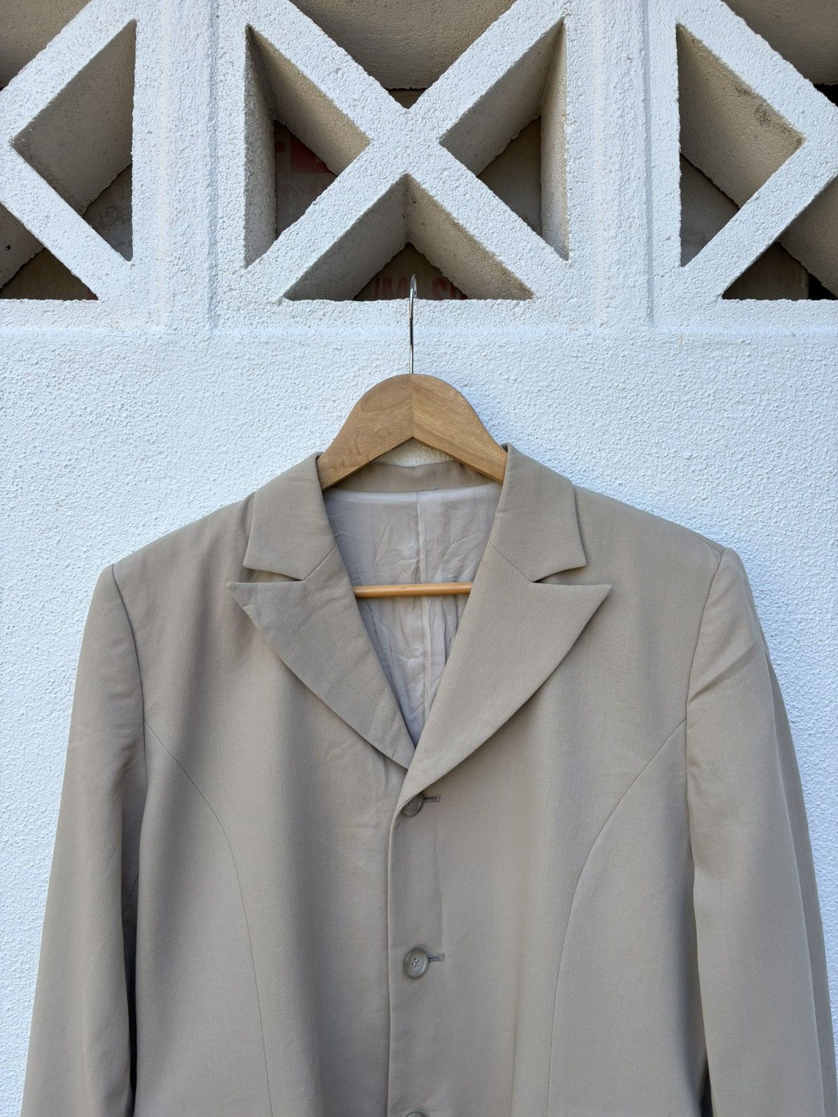 Yohji Yamamoto Yohji Yamamoto I Wish Y’s bis Beige Blazer Coat Size US M / EU 48-50 / 2 - 3 Thumbnail