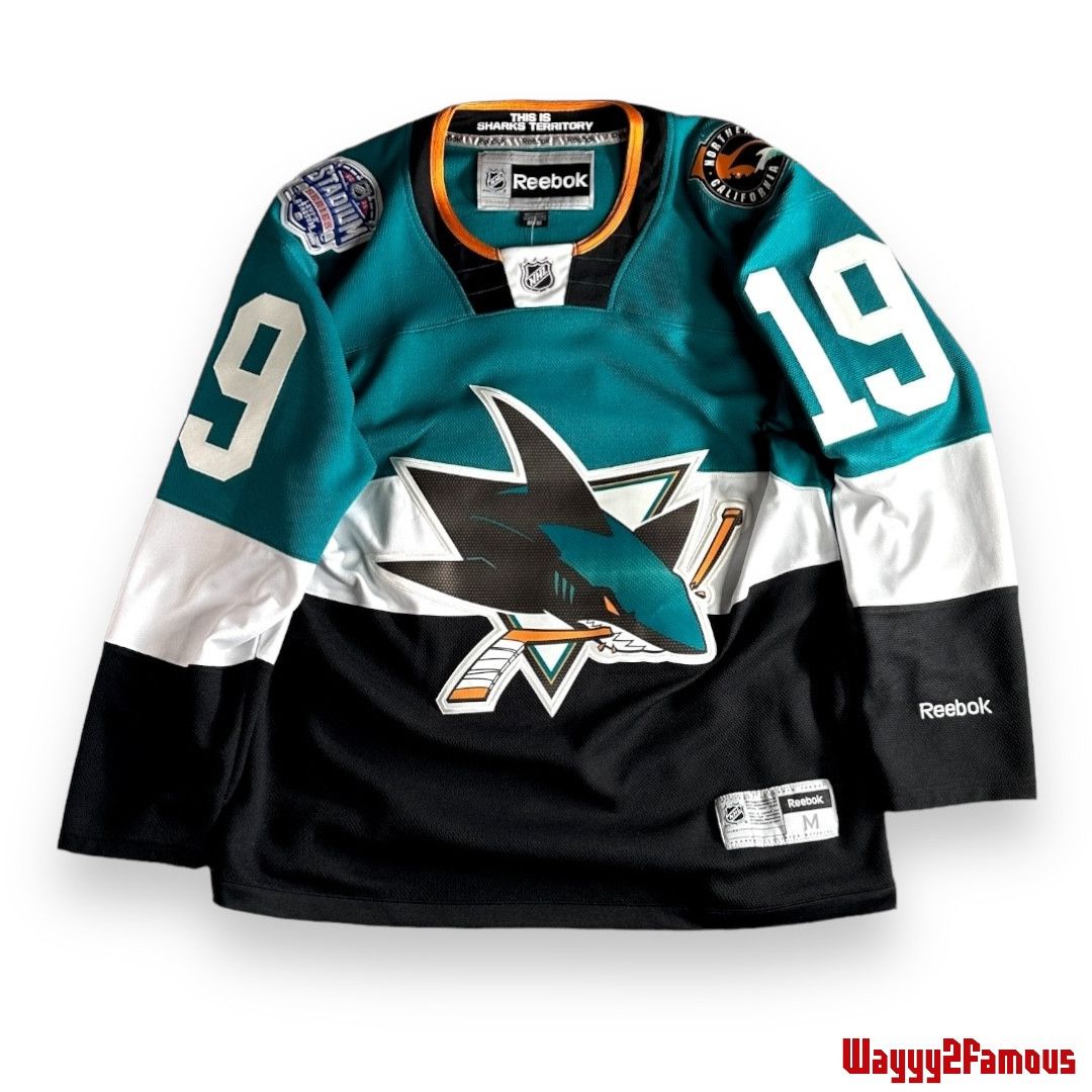 image of Nhl x Reebok Joe Thornton 2015 Outdoor Classic Jersey in Teal, Men's (Size Medium)