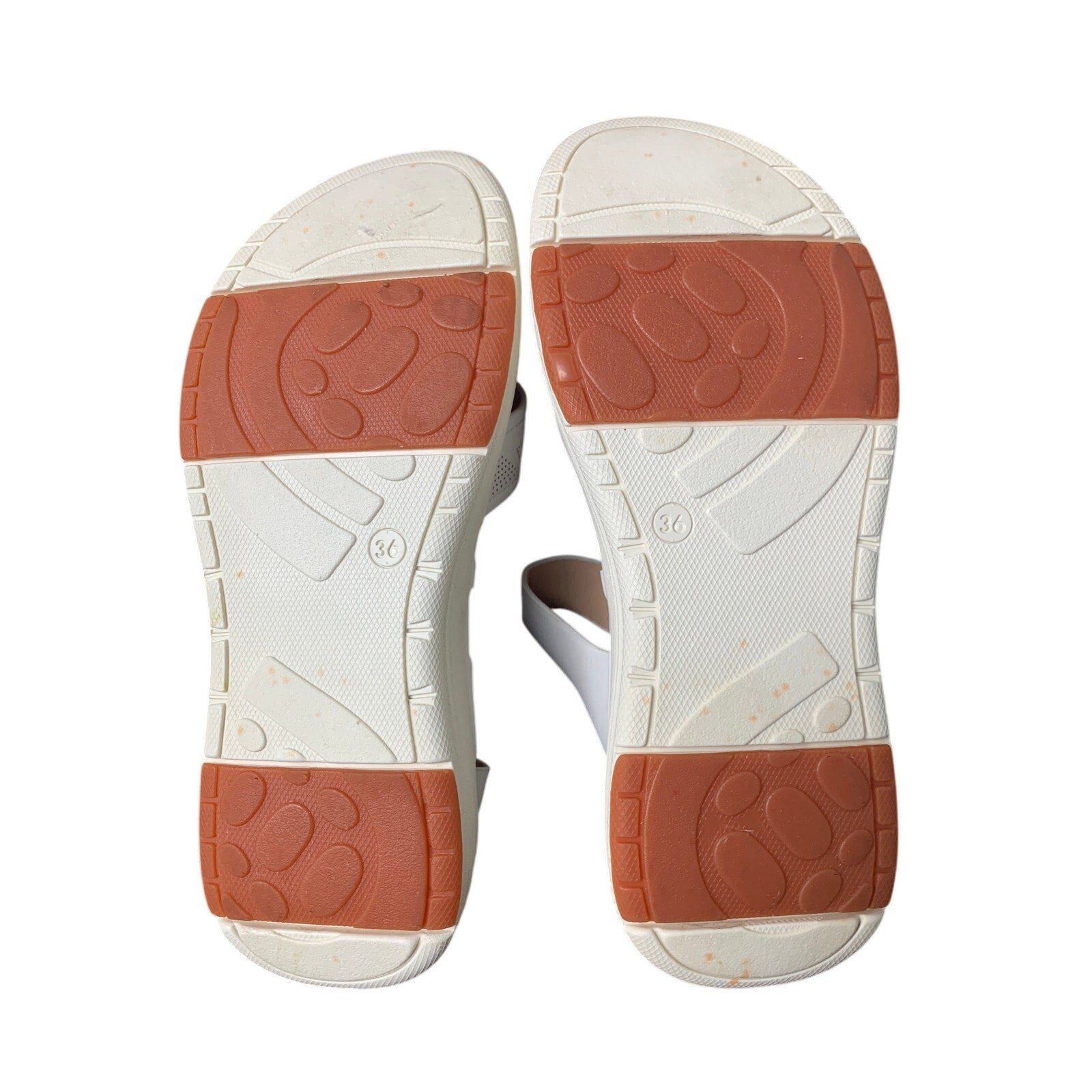 Other Ubfen Women's 5.5 White Faux Leather Open Toe Sandals Size US 5.5 / IT 35.5 - 7 Thumbnail