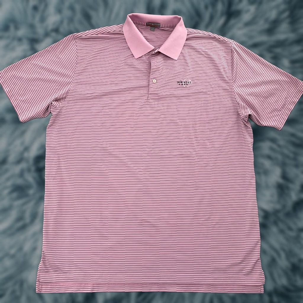 Peter Millar Peter Millar Shirt Adult 2XL Pink Stripe Whisper Rock Golf Club Logo Mens XXL Size US XXL / EU 58 / 5 - 1 Thumbnail