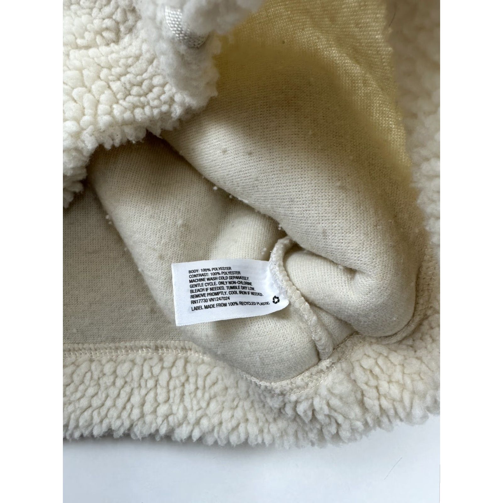 Vintage Prologue Sherpa Sweater Women’s Small Ivory Pullover Knit Ribbed Strips Center Front Back Casual Autumn Winter Weather Daywear Mens? Wait. Size S / US 4 / IT 40 - 3 Thumbnail