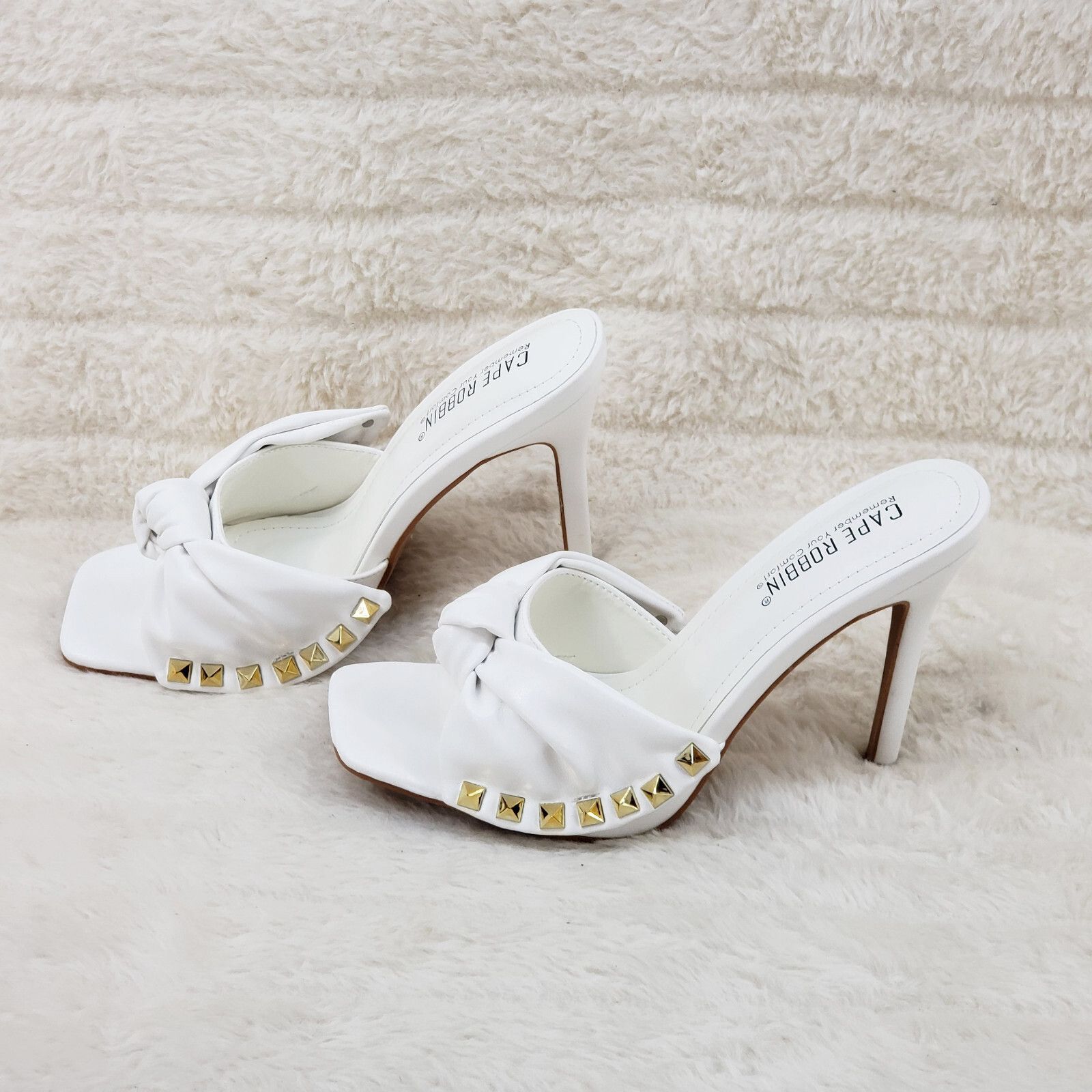 Other Darian Slip On White Open Toe High Heel Clogs Mules Slides ( Size US 8.5 / IT 38.5 - 1 Thumbnail