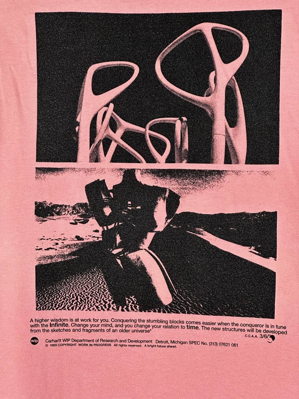 Carhartt Wip Carhartt WIP Pink Structures Logo Streetwear T Shirt Size US M / EU 48-50 / 2 - 11 Thumbnail