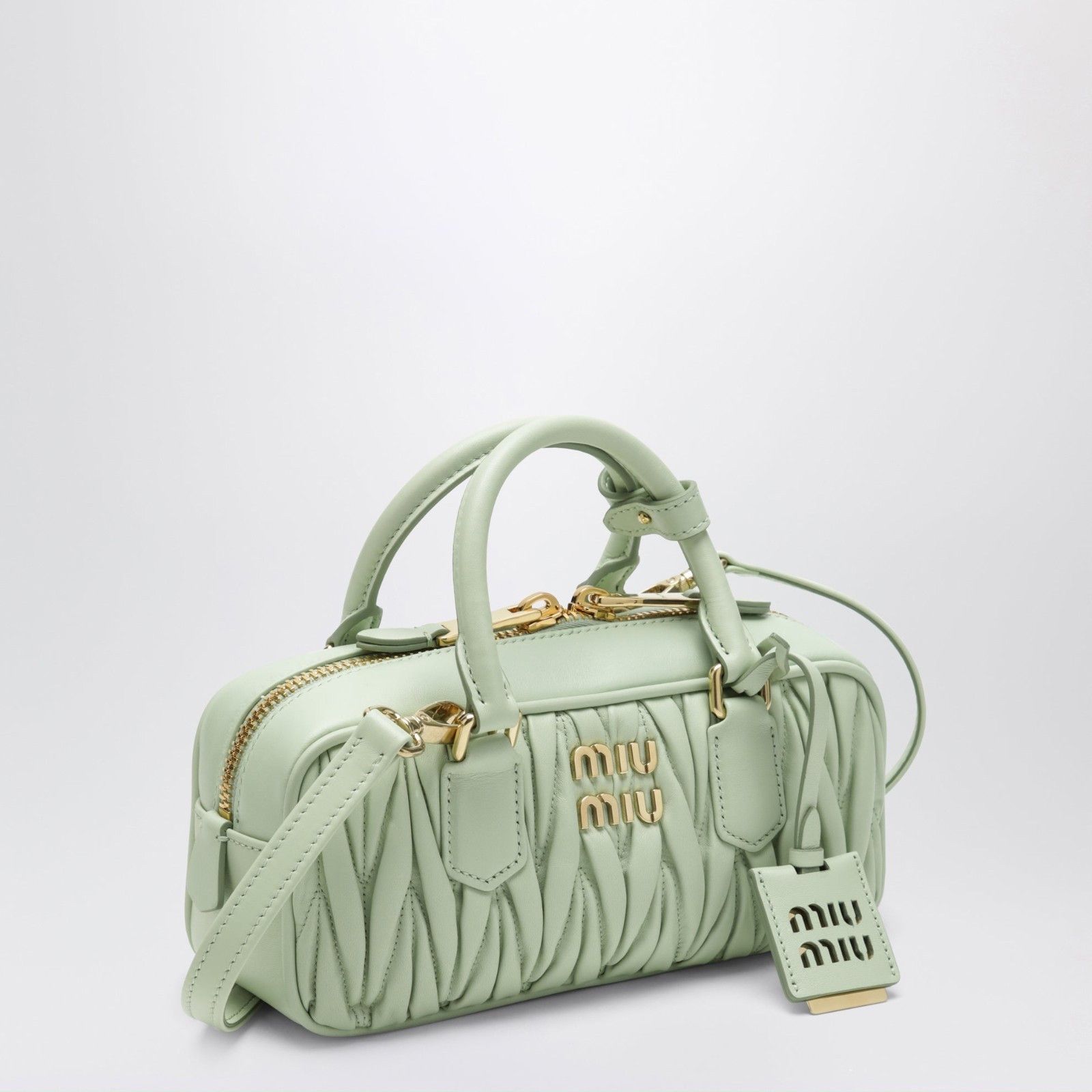 Miu Miu MIU MIU $3500 Regular Arcadie Aqua Matelassé Nappa Leather B Size ONE SIZE - 2 Thumbnail