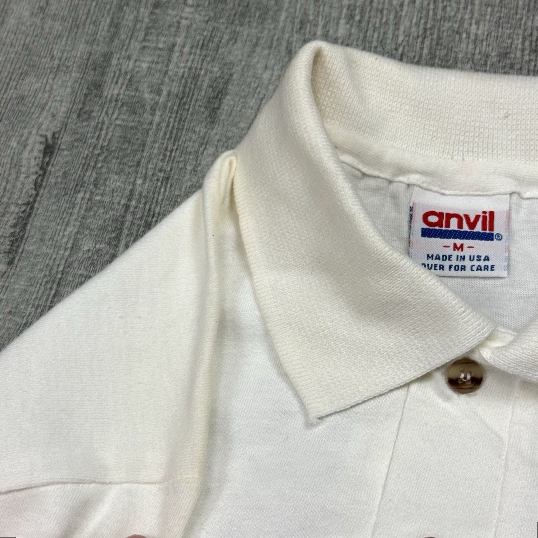 Anvil VTG 90s Lipton Tea Anvil USA Unisex White Cotton Polo Shirt SZ M Size US M / EU 48-50 / 2 - 5 Thumbnail