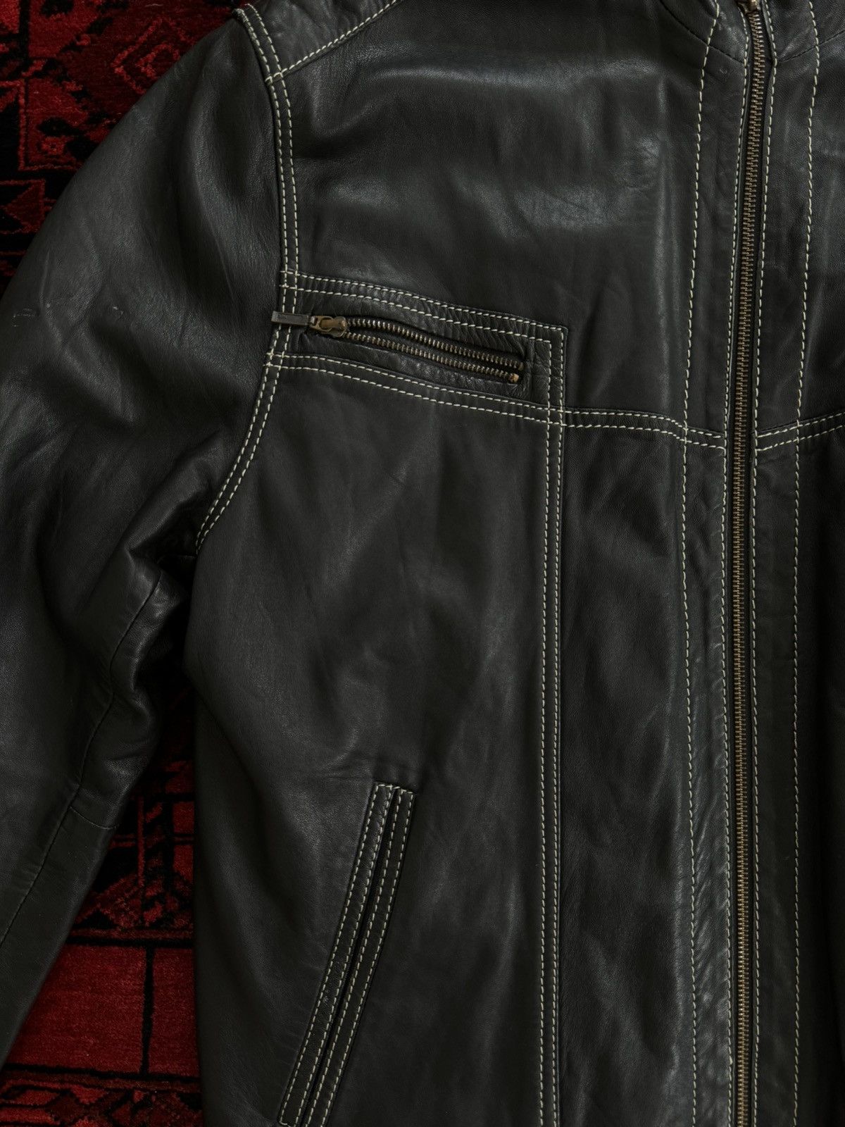 Other Vintage Outline Leather Jacket Size US XL / EU 56 / 4 - 3 Thumbnail