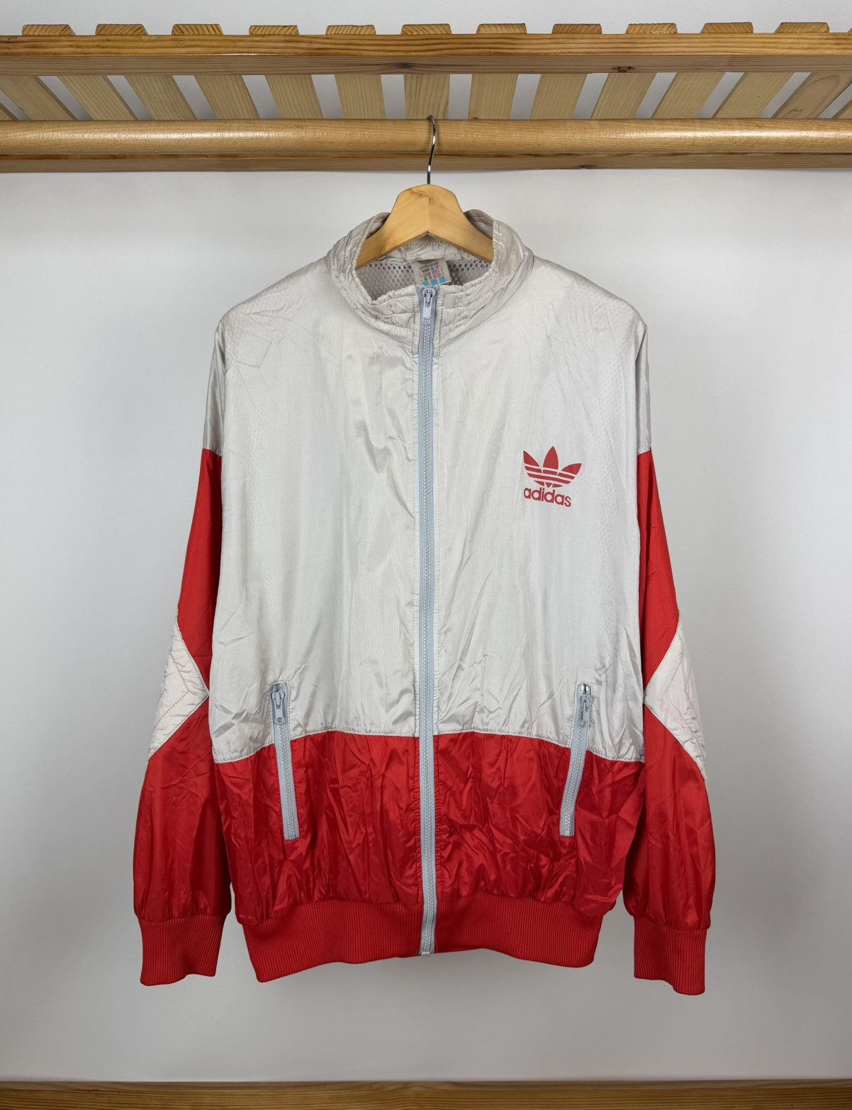 Adidas Vintage Adidas Windbreaker Track Jacket Grey & Red Retro 90s Size US XL / EU 56 / 4 - 1 Thumbnail