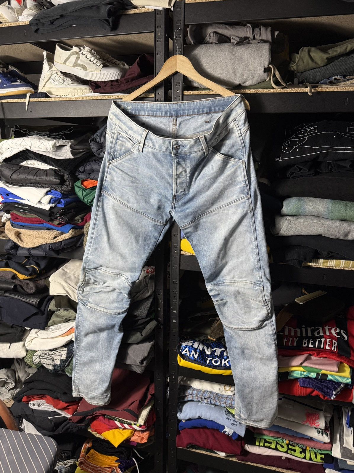 G-Star 🔥 G-Star RAW 5620 Elwood 3D Slim Biker Moto Jeans W35 L34 Size US 35 - 1 Thumbnail