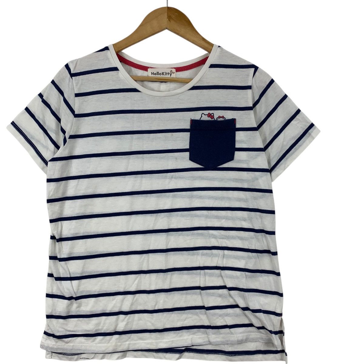 Anime HELLO KITTY SANRIO Striped Pocket Cartoon Tee Shirt Top Size S / US 4 / IT 40 - 5 Thumbnail