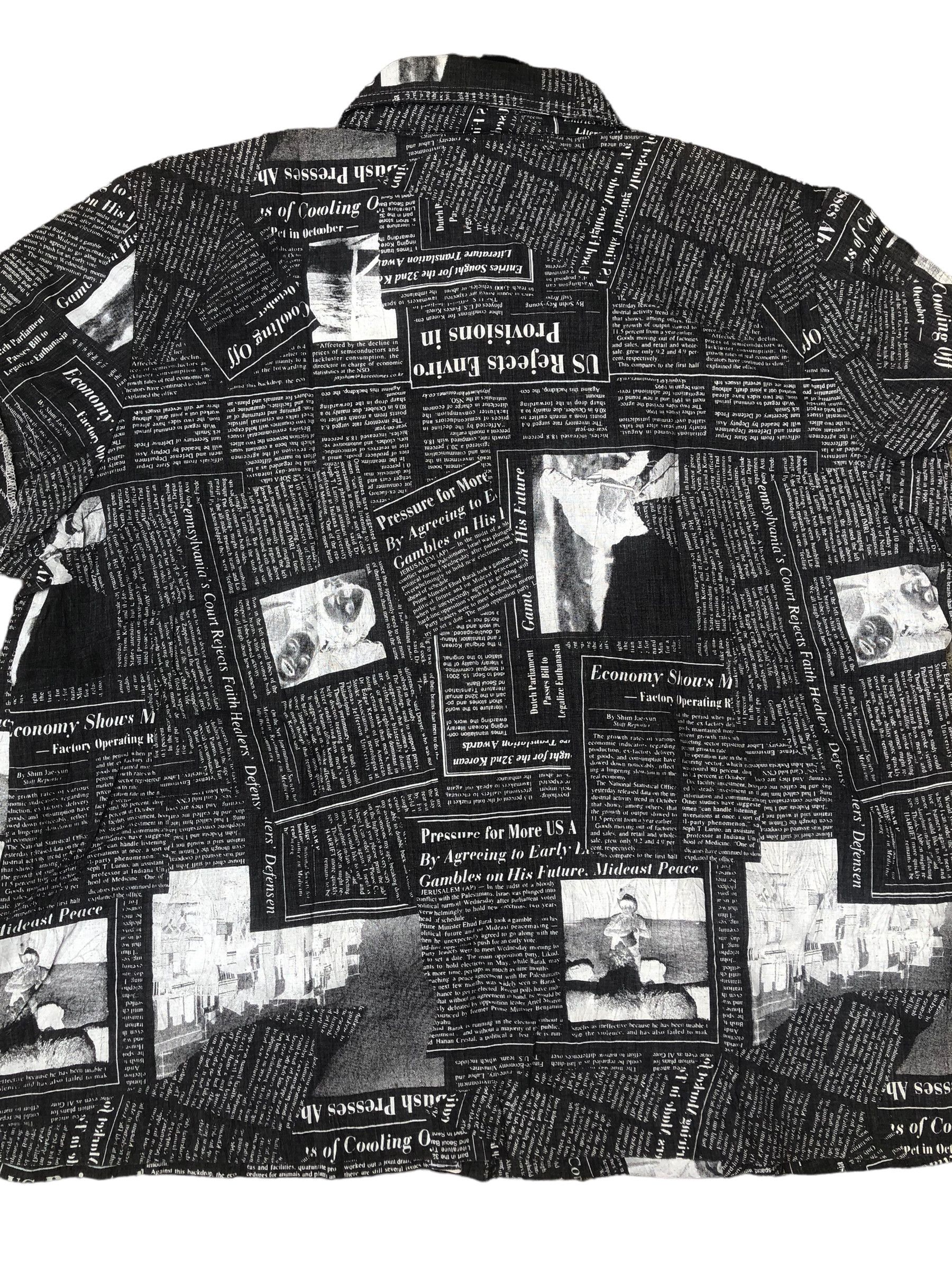 Designer × Issey Miyake SANDRA SOULOS Newspaper Button Up Shirt Designer Size XXL / US 16-18 / IT 52-54 - 8 Thumbnail
