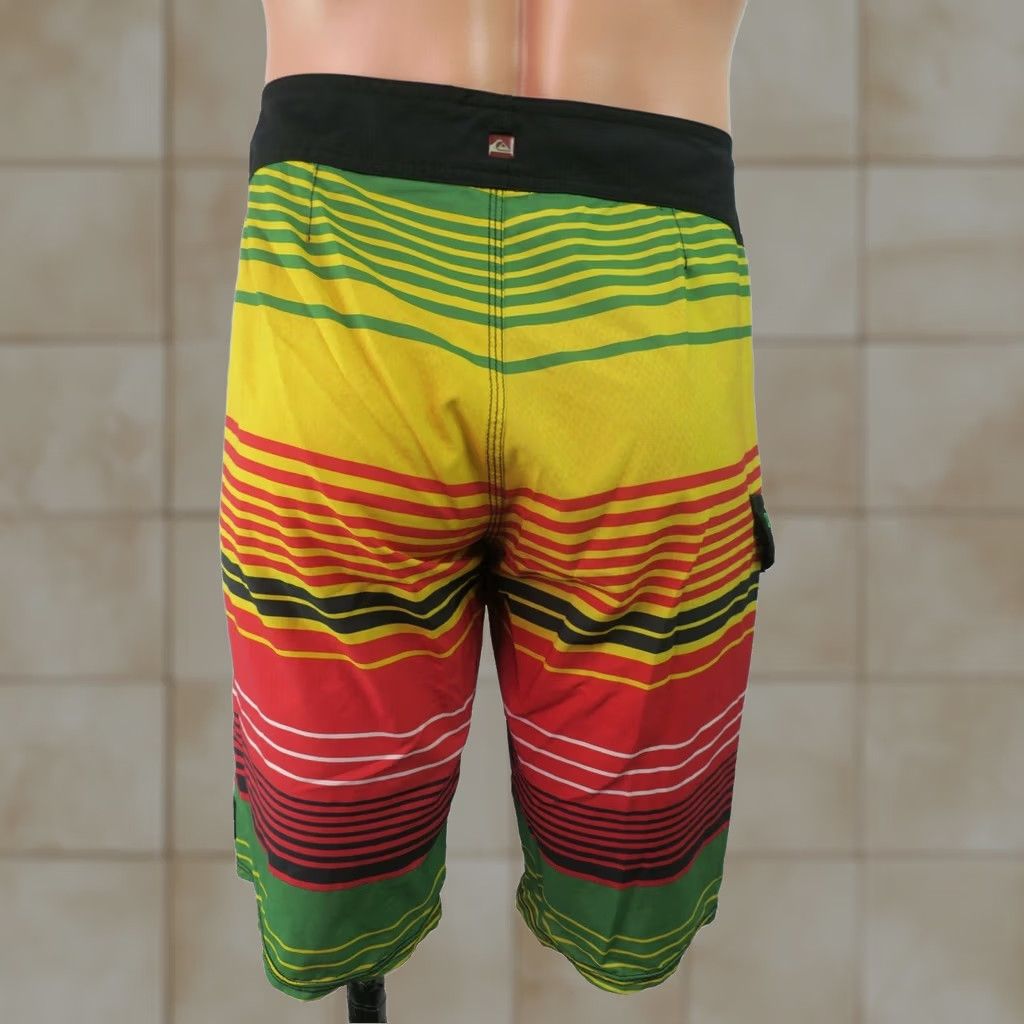 Quiksilver VTG Quiksilver Board Shorts Beach Rasta Striped Lace-Up Swim Trunks sz 30 Mens Multicolor 90s Size US 30 / EU 46 - 1 Thumbnail