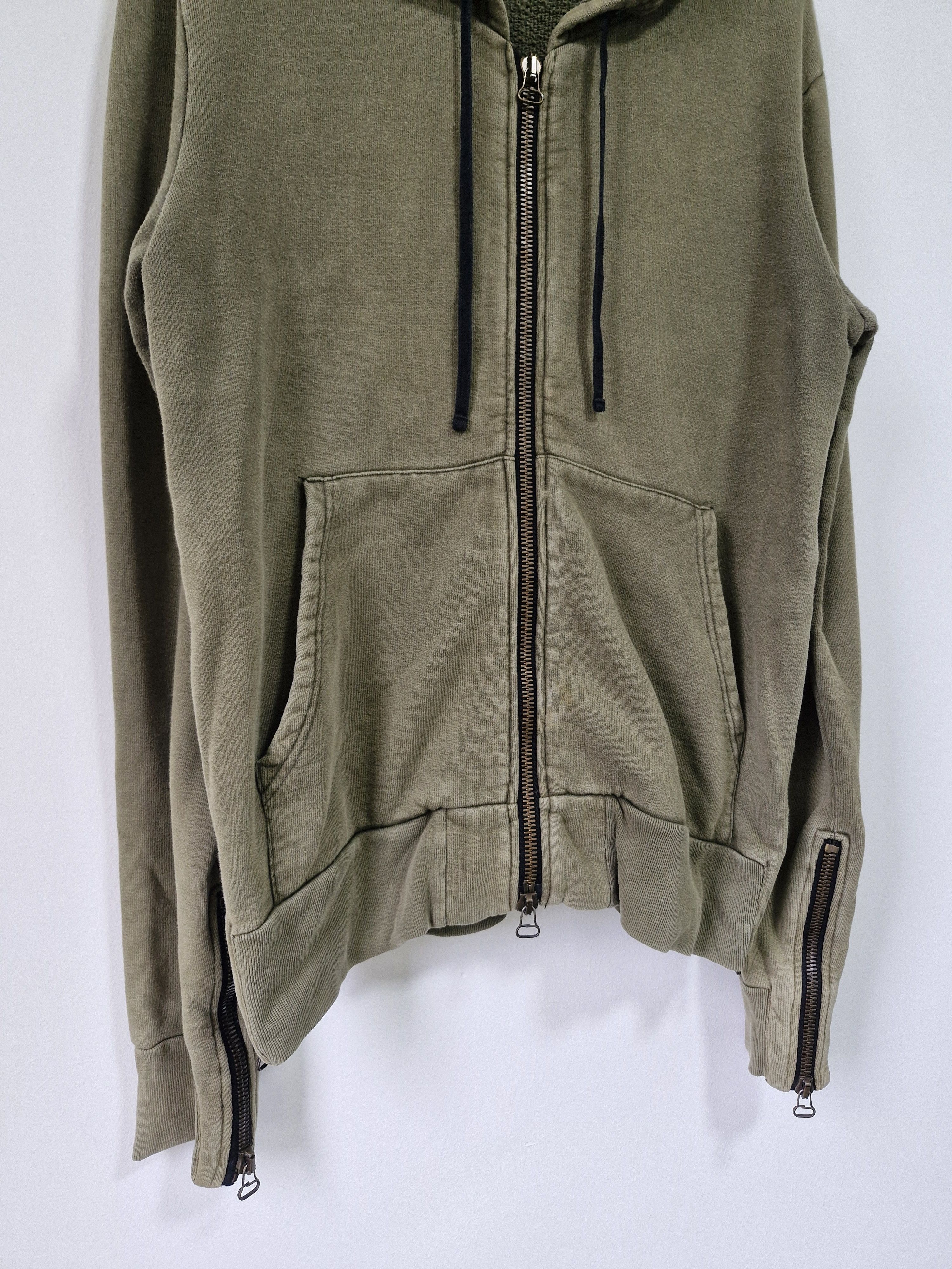 Balmain SS10 Balmain Decarnin Faded Khaki Green Distressed Hoodie Size US S / EU 44-46 / 1 - 4 Thumbnail