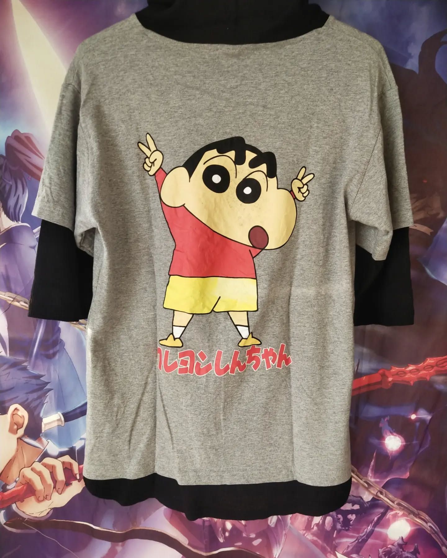 Anime Crayon Shinchan Big Print Graphic Anime Hooded Shirt Size US M / EU 48-50 / 2 - 1 Thumbnail
