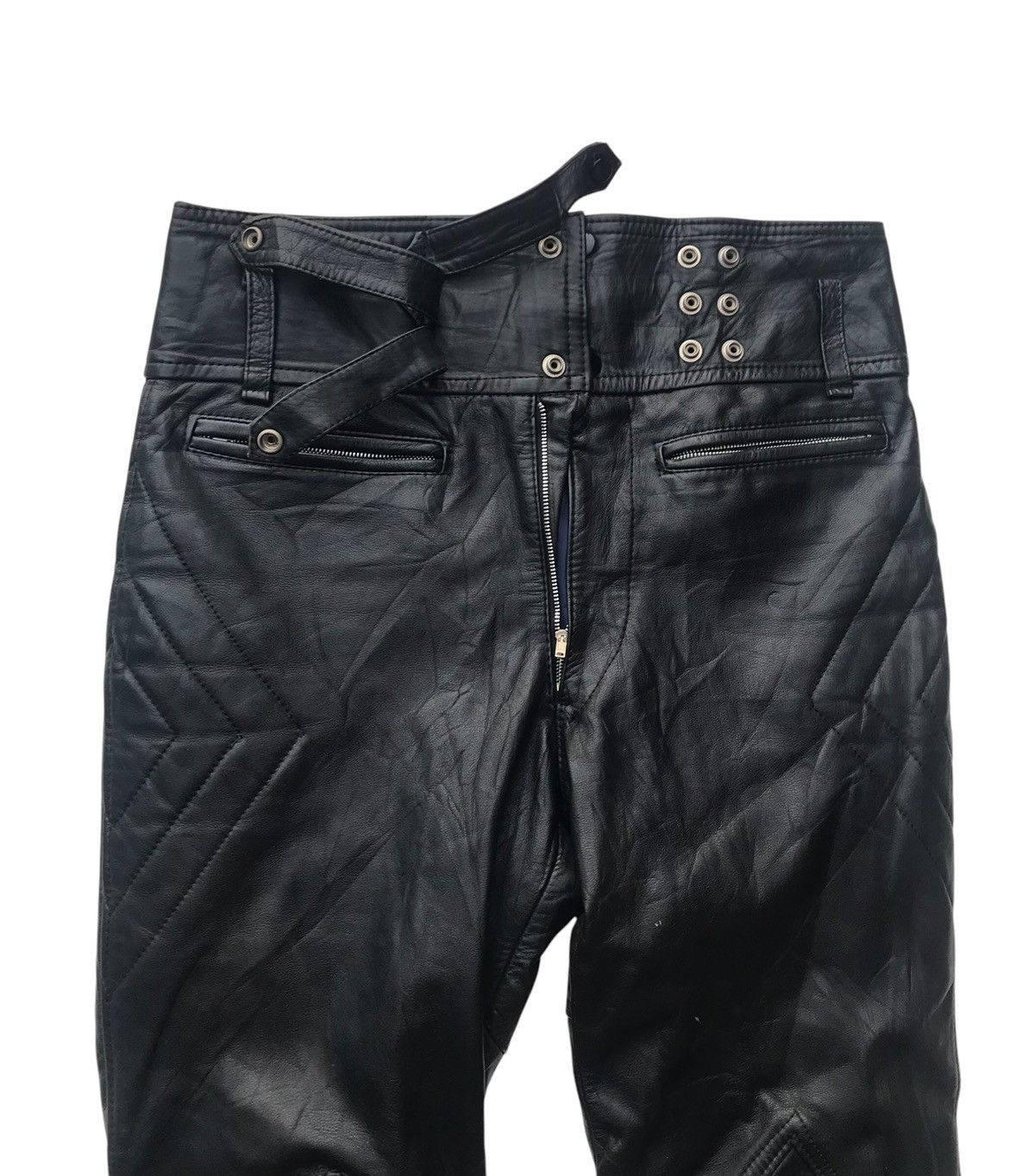 Leather Vintage Inoue Genuine Leather Riding Biker Pants Size US 33 - 4 Thumbnail