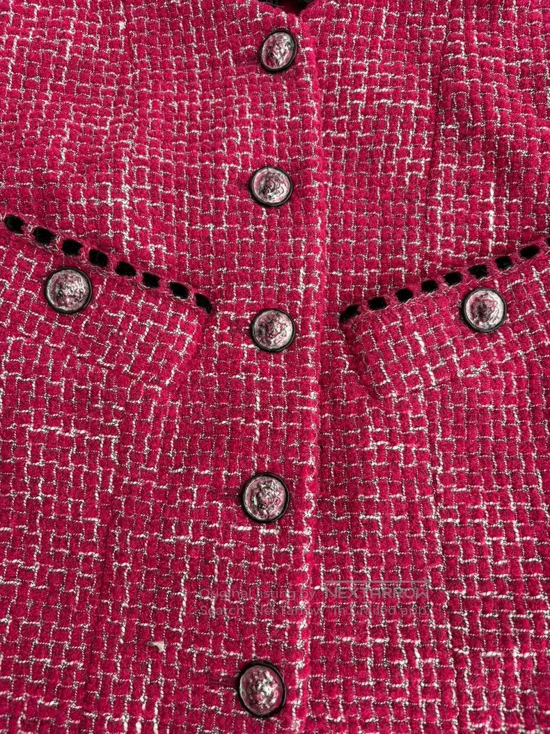 Chanel Chanel Berry-coloured stitched velvet vest Size XXS / US 00 / IT 34 - 3 Thumbnail