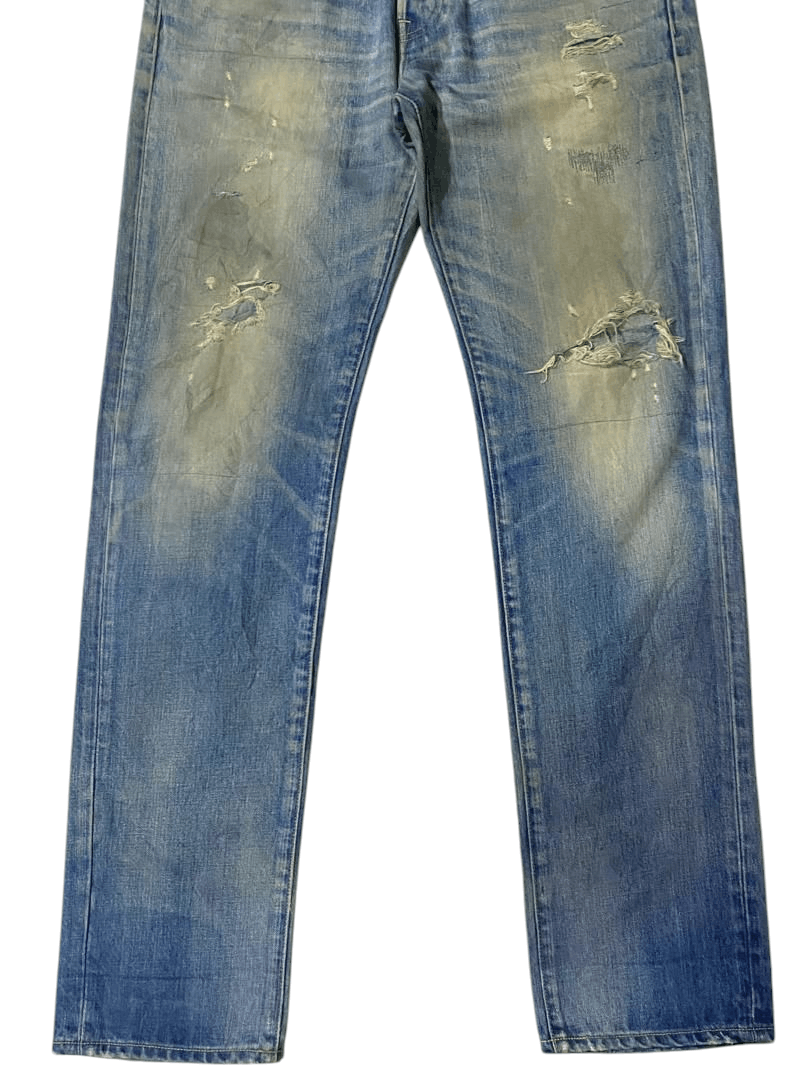 If Six Was Nine × Japanese Brand Vintage Japanese Brand Red Card Blue Washed Distressed Jeans Size US 36 / EU 52 - 9 Thumbnail