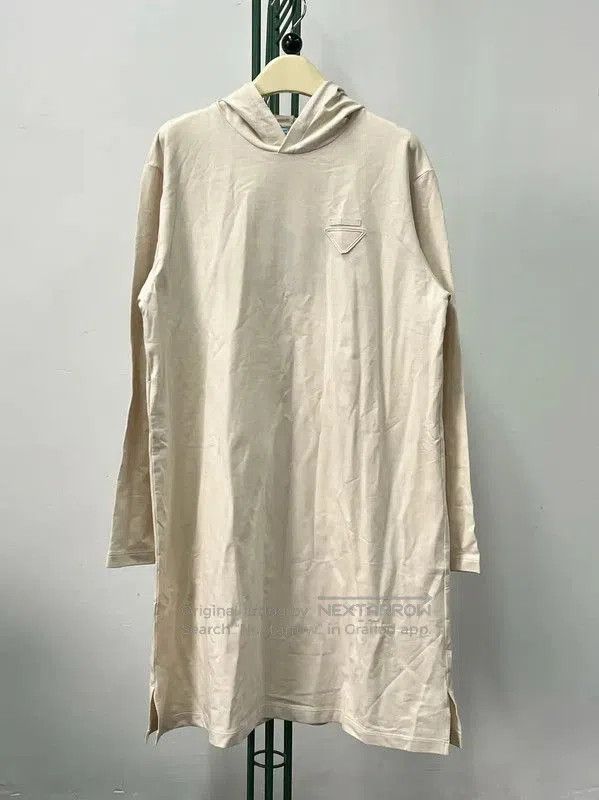 Prada Cream Long Sleeve Embroidered Dress.