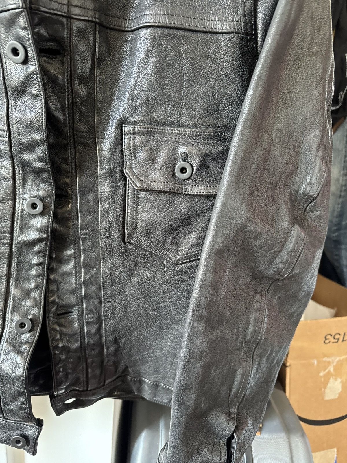Yohji Yamamoto Yohji Yamamoto Pour Homme x Isamu Katayama Leather Jacket Size US L / EU 52-54 / 3 - 10 Thumbnail