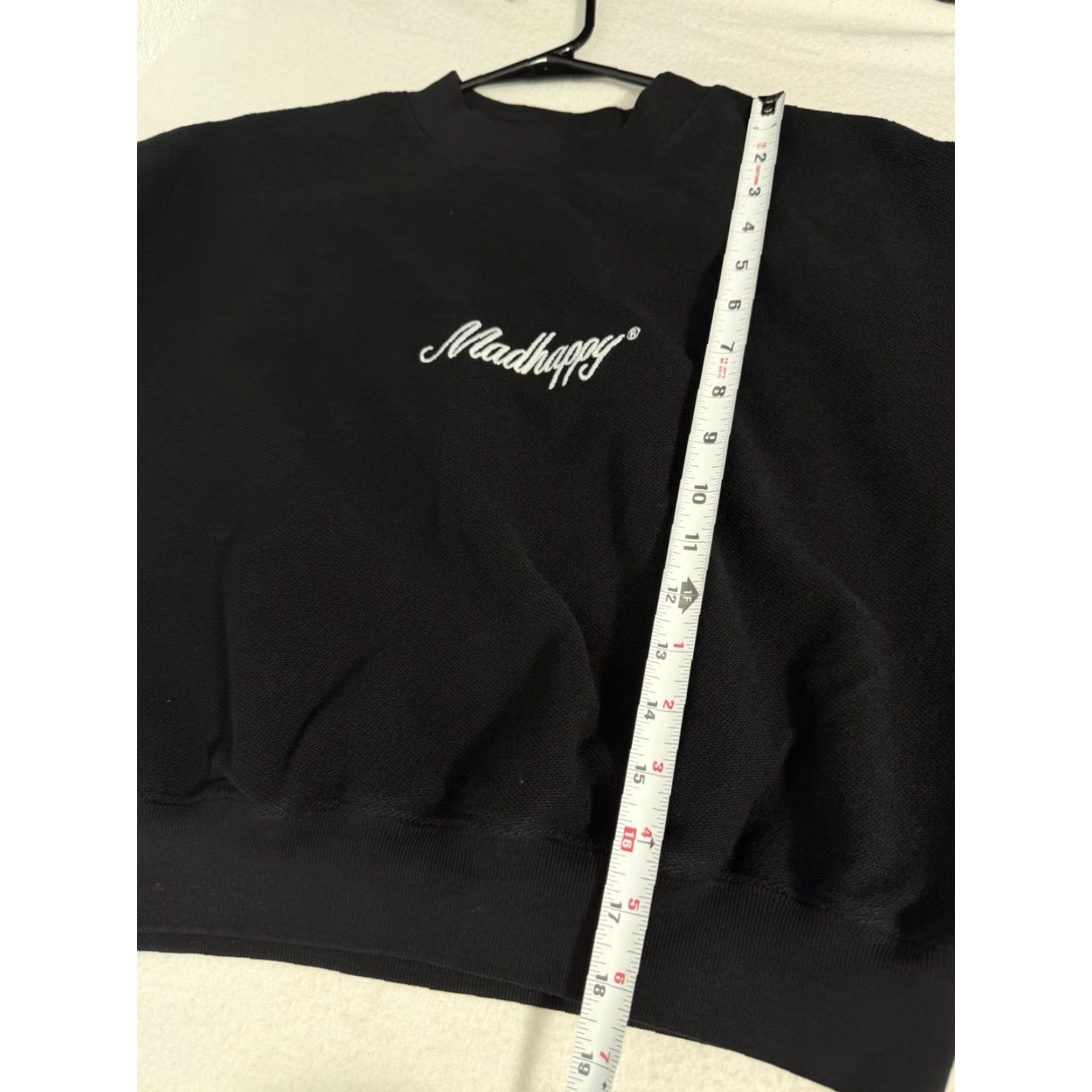 Madhappy Madhappy Women's S Cropped Black Crewneck Pullover Cotton Sweatshirt USA Sweatshirt Size S / US 4 / IT 40 - 2 Thumbnail