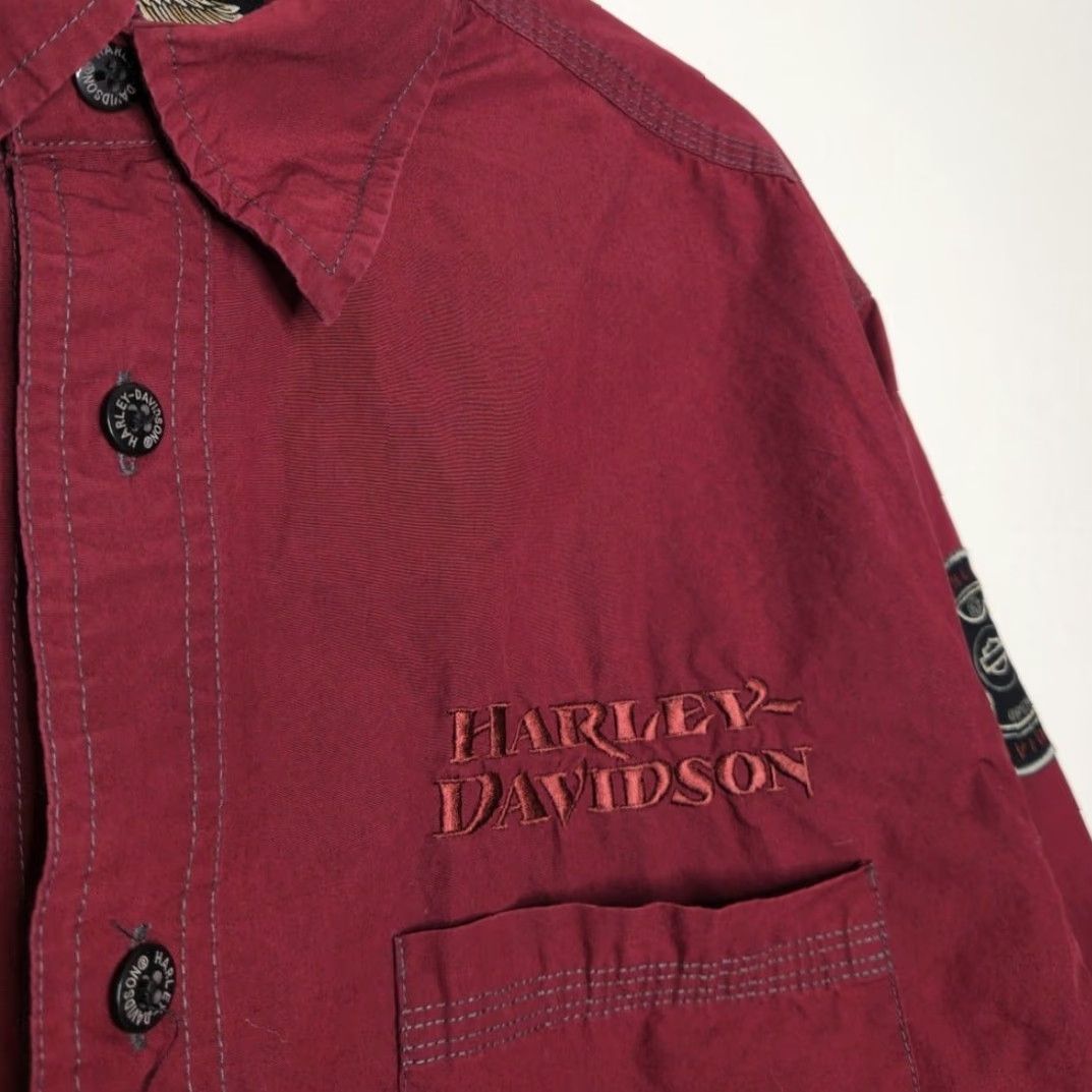 Harley Davidson VINTAGE Harley Davidson Shirt Mens Large Long Sleeve Red HD Biker Size US L / EU 52-54 / 3 - 3 Thumbnail