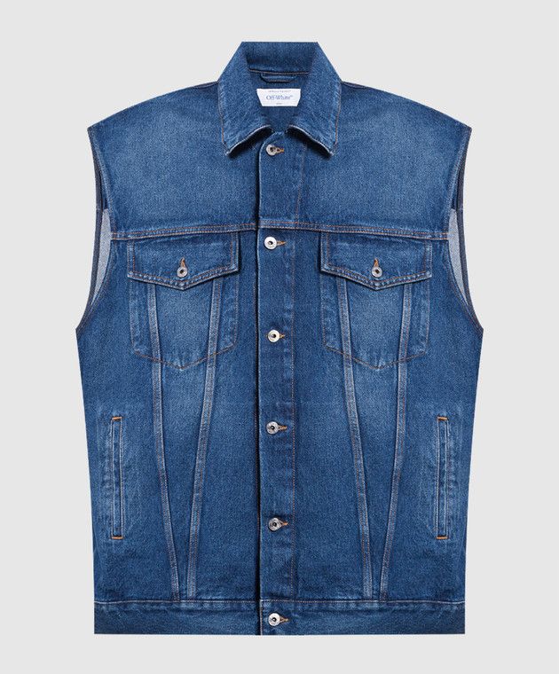 Off-White o1y0225 Denim Vest in Blue Size US M / EU 48-50 / 2 - 1 Thumbnail