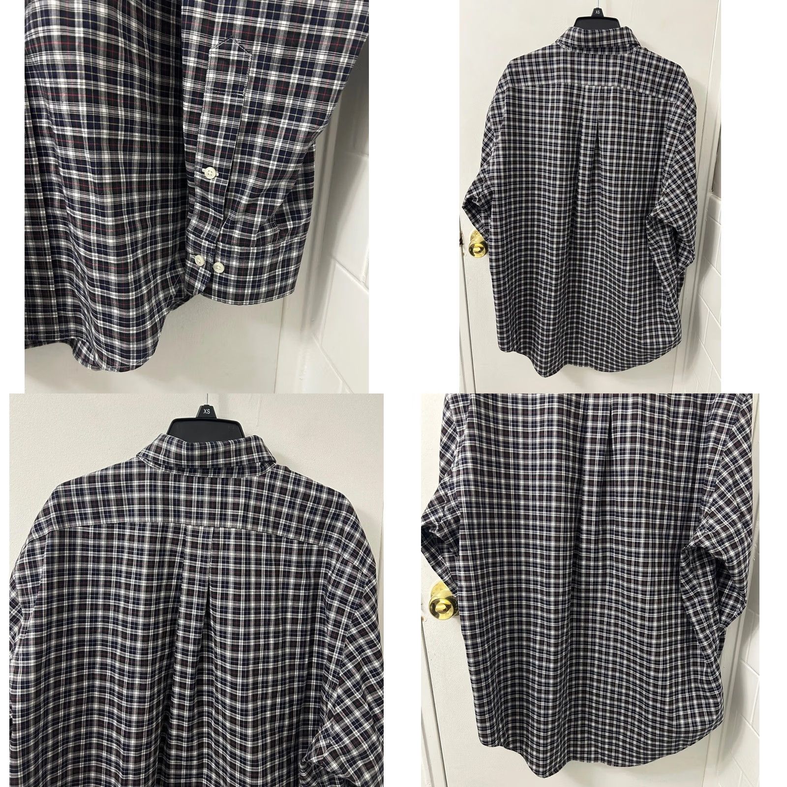 Ralph Lauren Lauren Ralph Lauren Shirt Mens 17 Black Plaid Oxford Classic Non-Iron Long Sleeve Button-Down Collar Size US XL / EU 56 / 4 - 8 Thumbnail