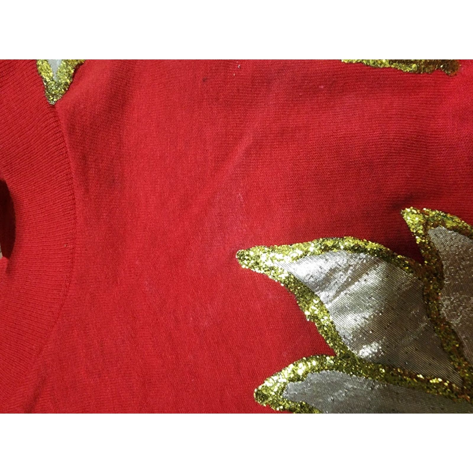Fruit Of The Loom VINTAGE Fruit of the Loom Red Graphic Tee Mens 2XL Puff Paint Poinsettia Christmas 1980s Distressed Size US XXL / EU 58 / 5 - 5 Thumbnail