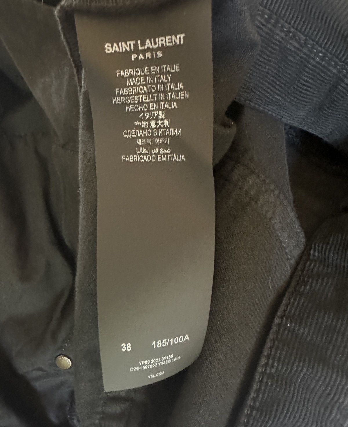 Saint Laurent Paris SLIM-FIT JEANS IN BLACK STONEWASH CORDUROY Size US 38 / EU 54 - 4 Thumbnail
