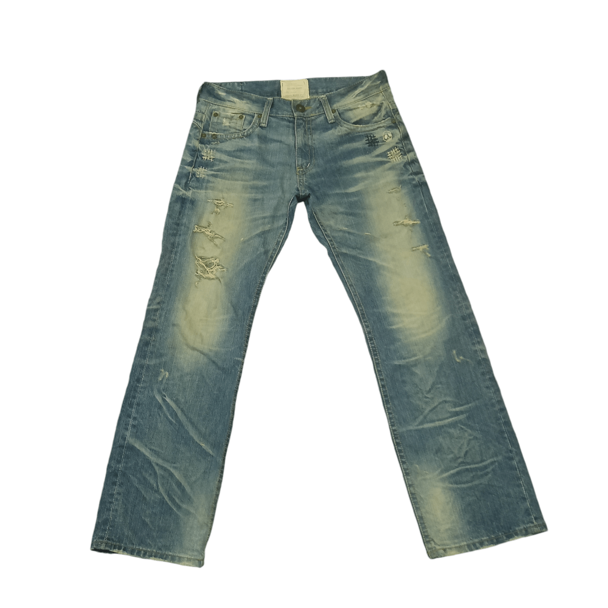 If Six Was Nine Sick Lolita Jeans Skull Distressed Jeans Size US 33 - 2 Thumbnail