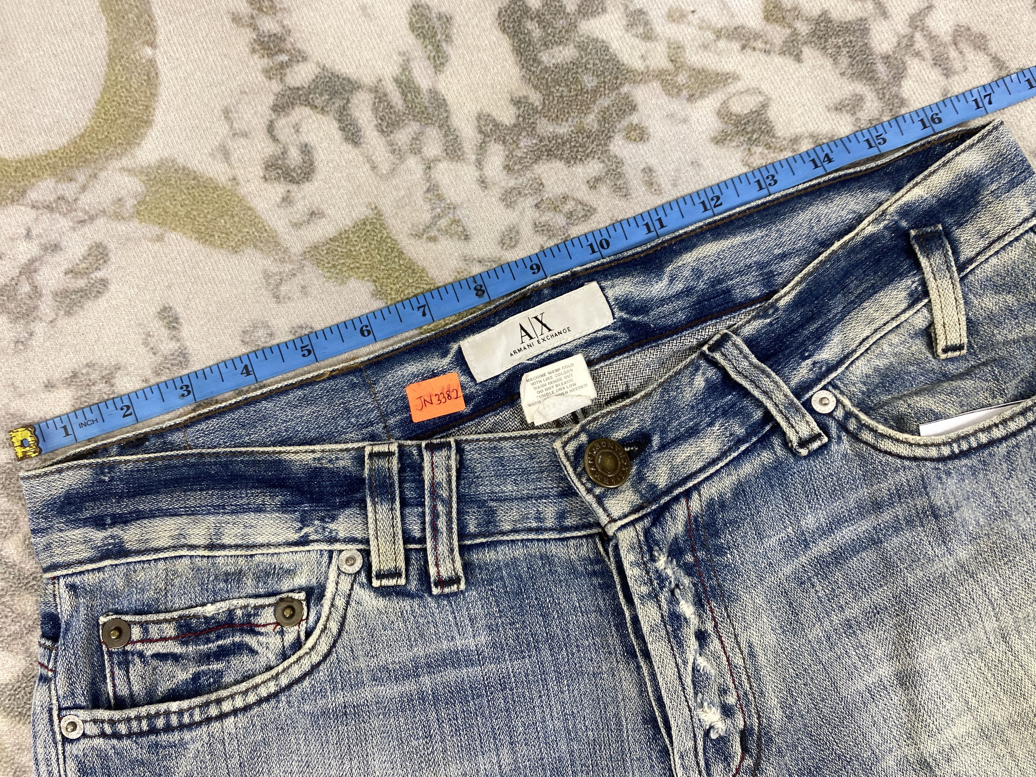 If Six Was Nine Distressed Blue Armani Jeans 34x31.5 Denim JN3382 Size US 34 / EU 50 - 5 Thumbnail