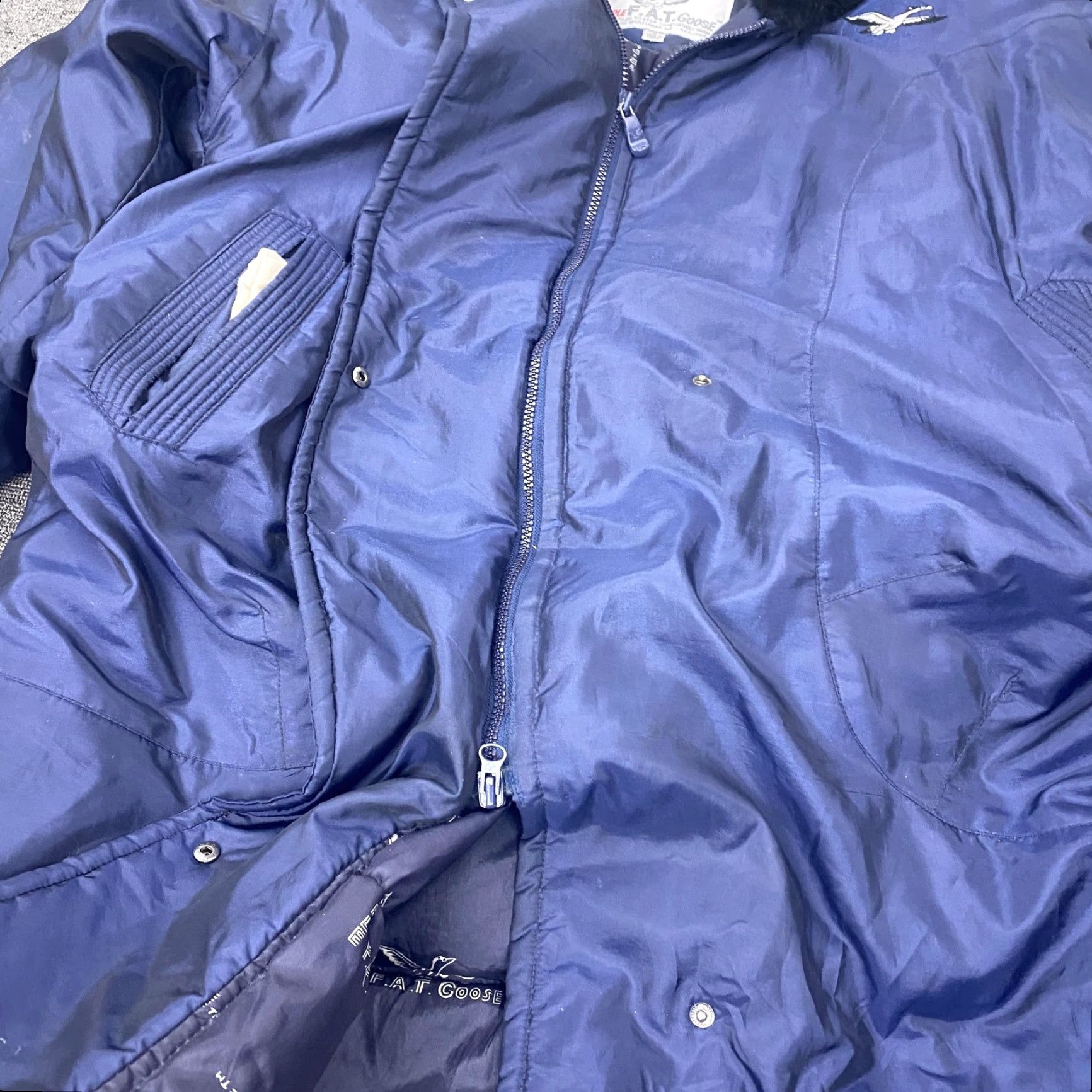 Vintage VINTAGE Triple F.A.T. Goose Coat Mens M Blue Down Parka Quilted 80s Size US M / EU 48-50 / 2 - 5 Thumbnail