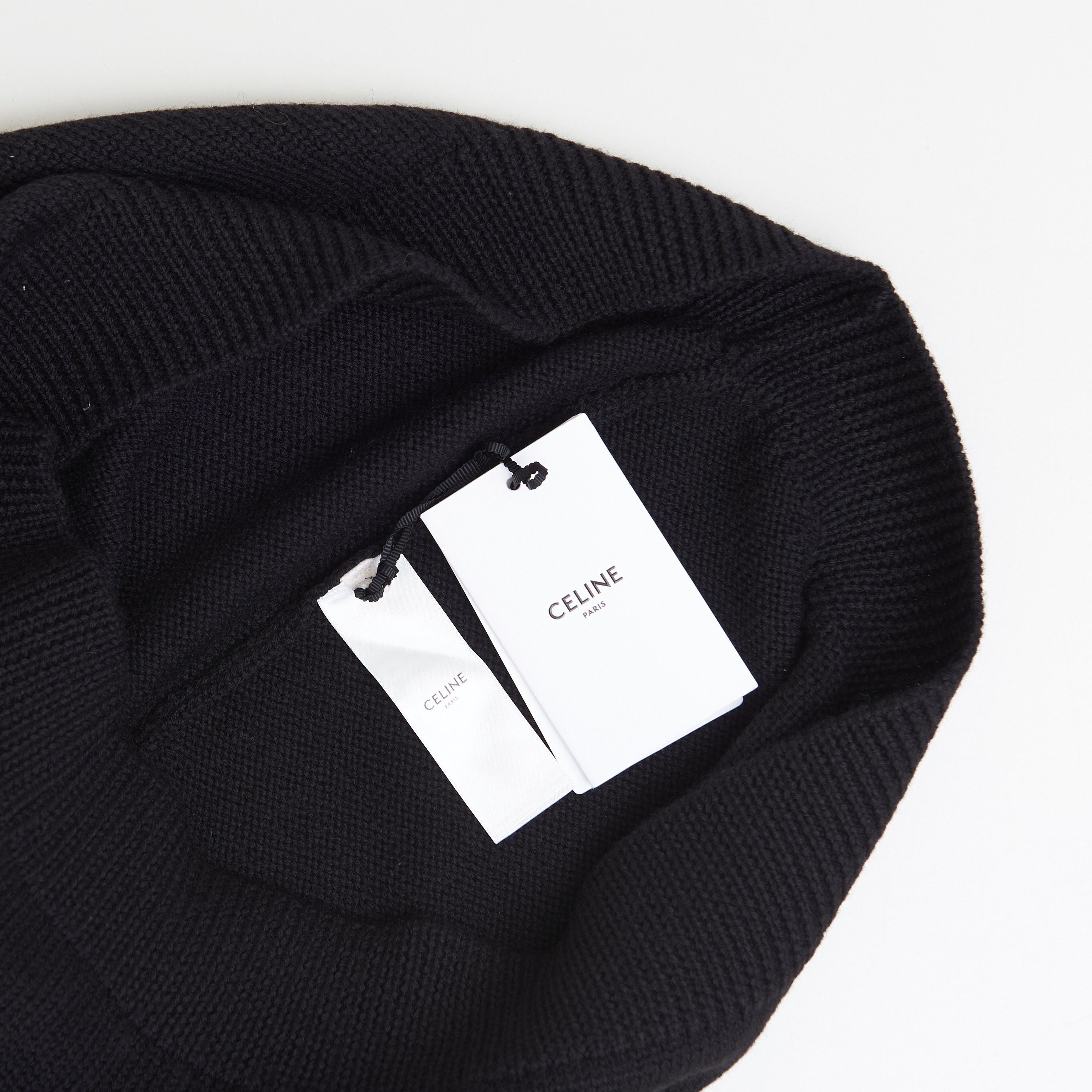 Celine Black Crew Neck Knit Sweater - Velvet Inserts, Wool Size US L / EU 52-54 / 3 - 9 Thumbnail