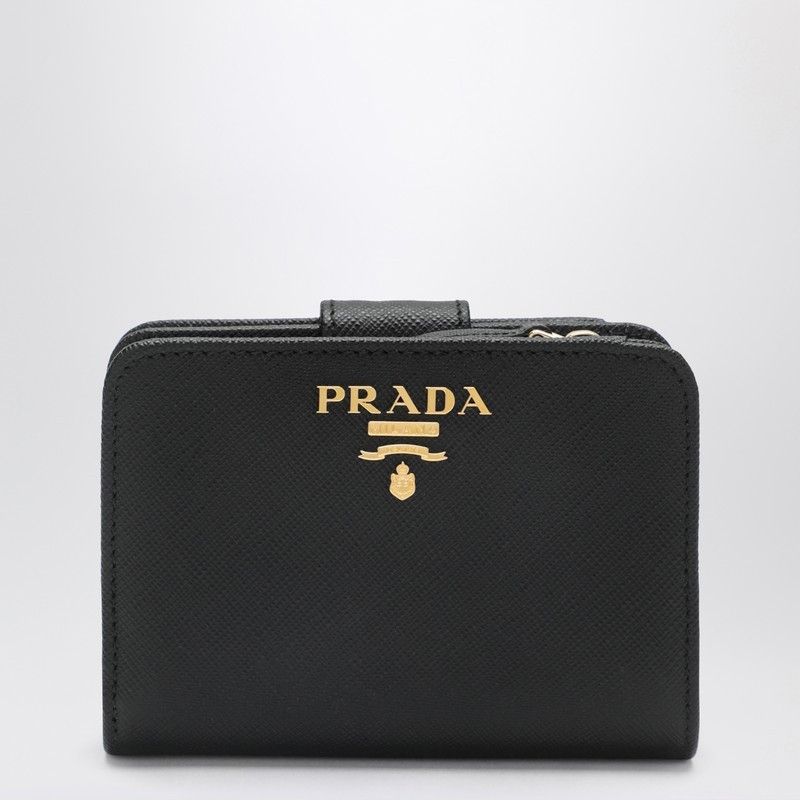 Prada Prada Small Black Saffiano Leather Wallet Size ONE SIZE - 1 Thumbnail