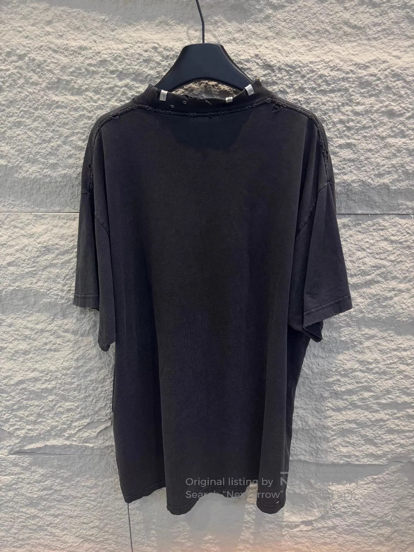 Balenciaga Black Short-Sleeve Shirt with Collar Hardware. Size US M / EU 48-50 / 2 - 4 Thumbnail