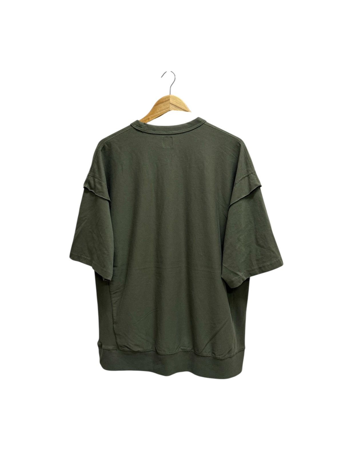 GU GU OLIVE GREEN SHORTSLEEVE SWEATSHIRT Size US XL / EU 56 / 4 - 2 Thumbnail