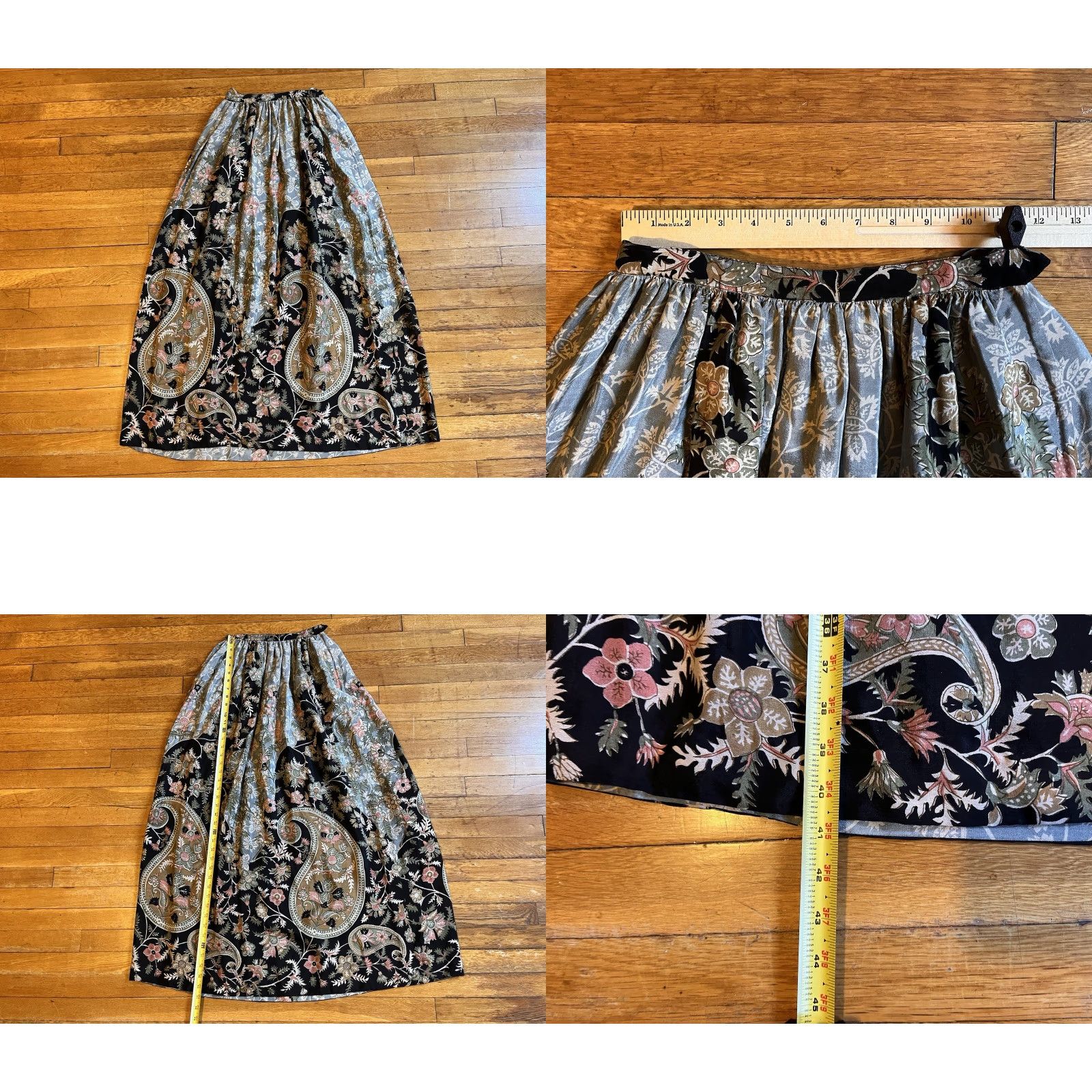 Vintage VINTAGE B Altman Silk A-Line Skirt Women’s 8 Paisley Floral Size 30" / US 8 / IT 44 - 8 Thumbnail