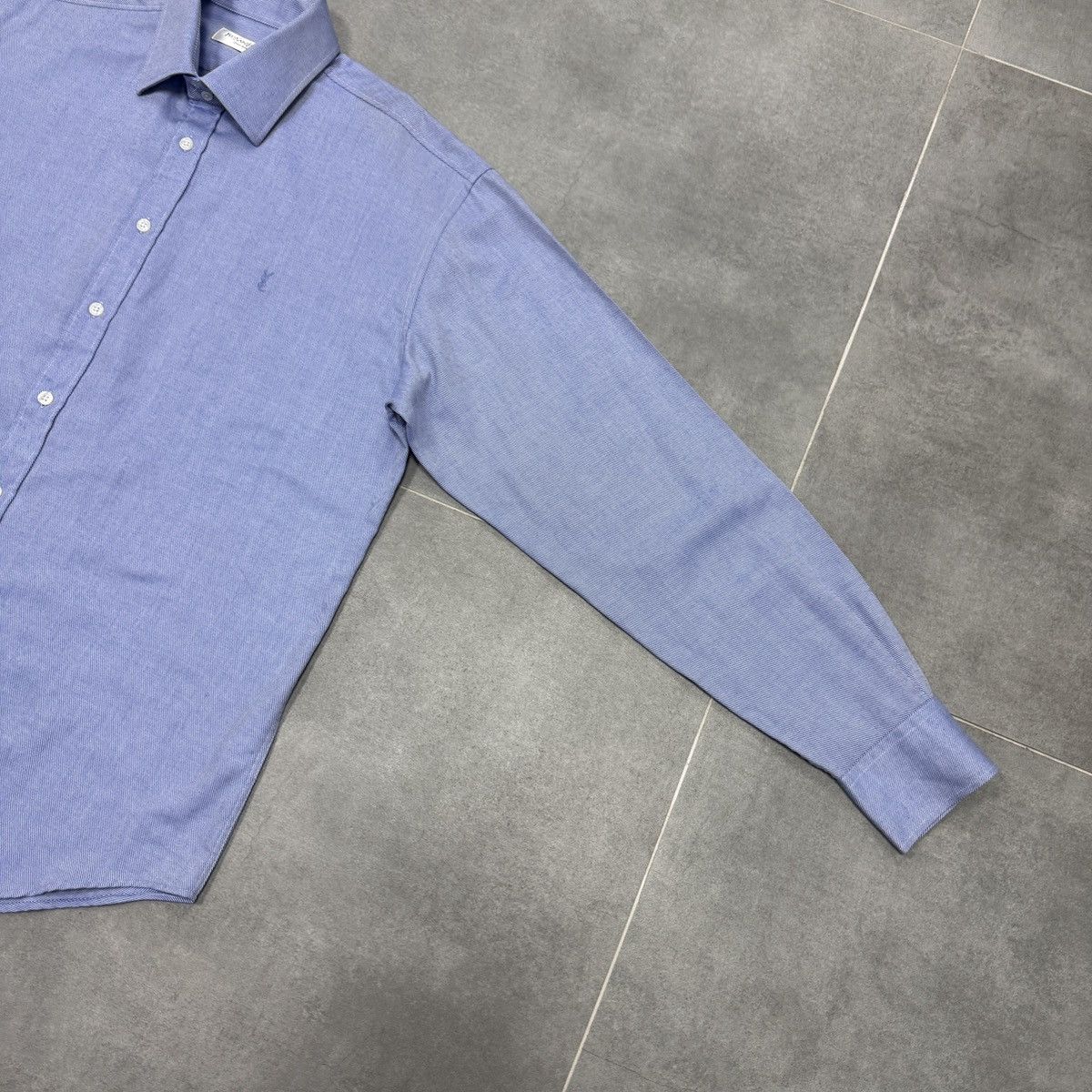 Yves Saint Laurent Vintage Yves Saint Laurent YSL Blue Button Shirt Long Sleeve Size US L / EU 52-54 / 3 - 6 Thumbnail