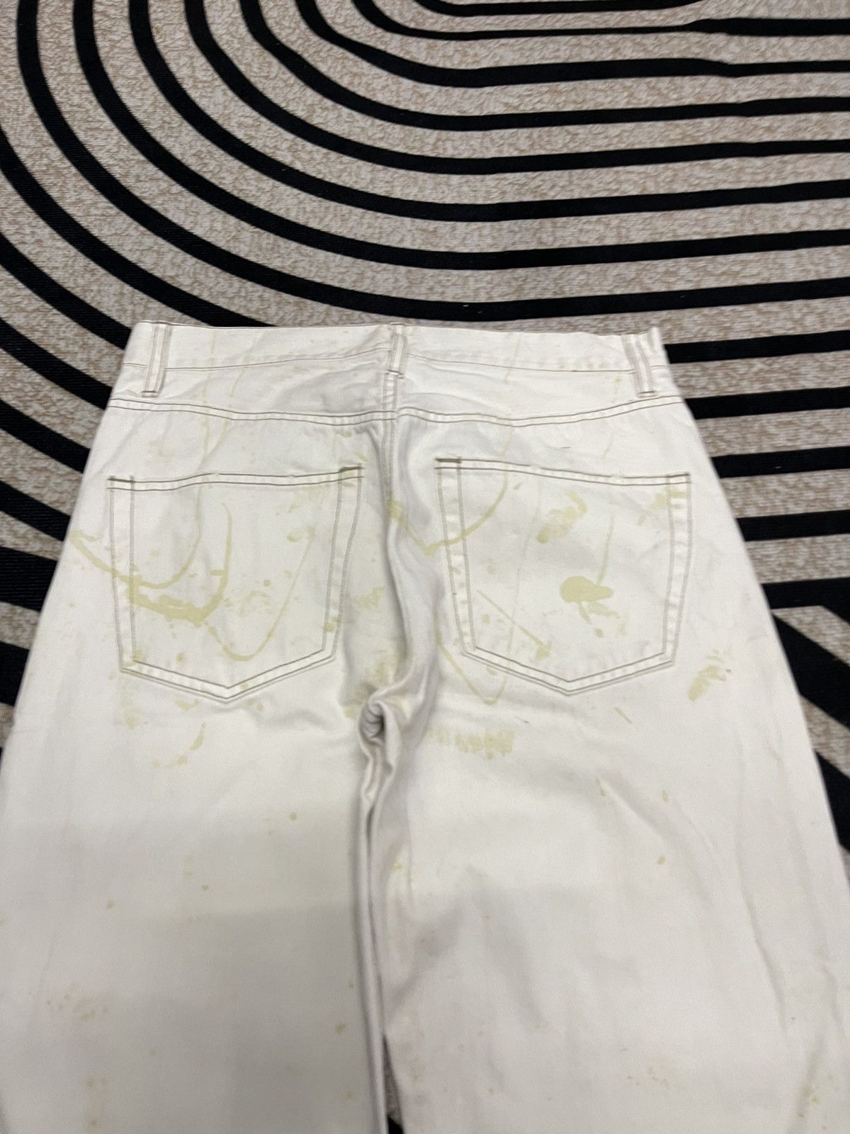 Japanese Brand 90s POWER TO THE PEOPLE DISTRESSED SPLASH PAINT RARE DESIGN Size US 28 / EU 44 - 15 Thumbnail