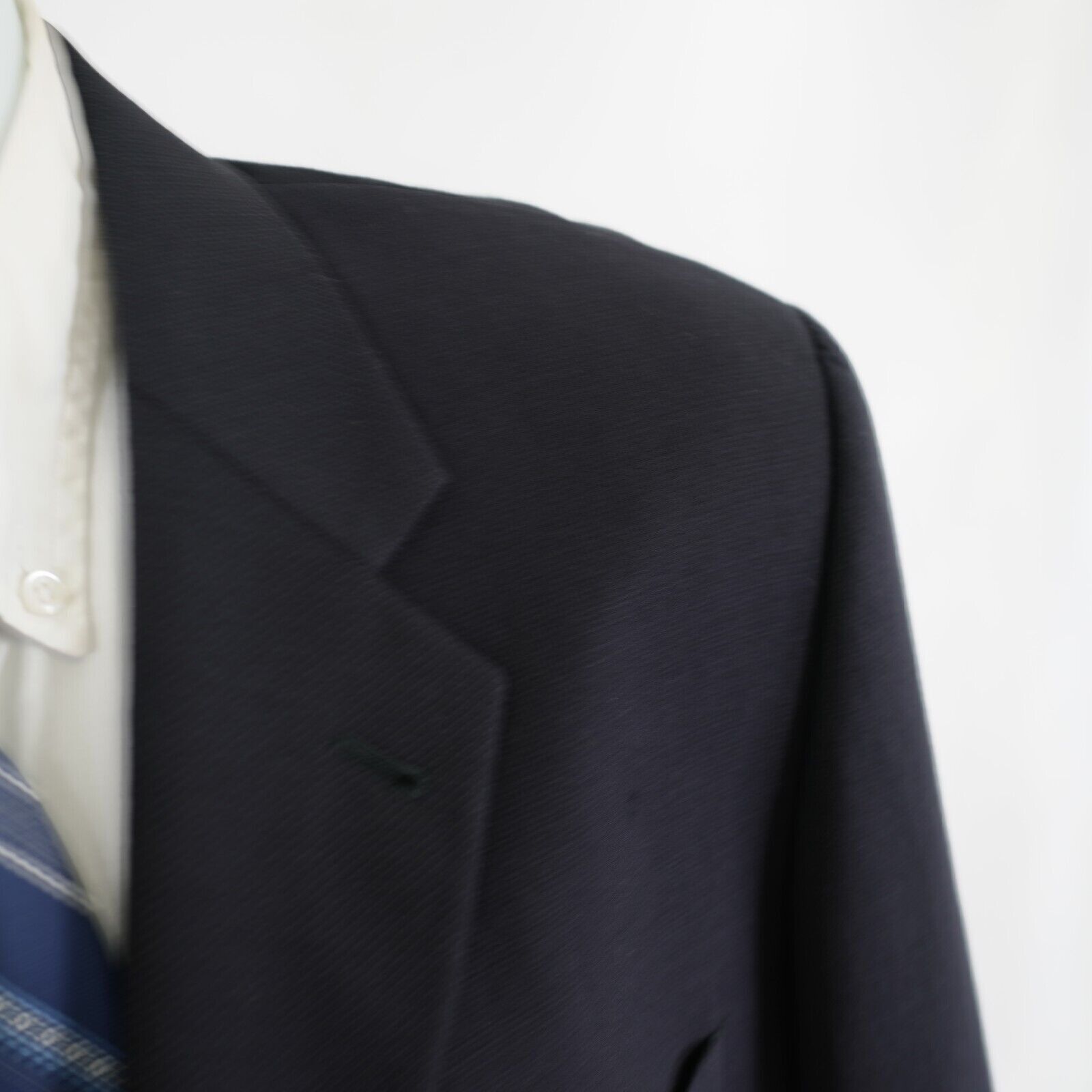 Joseph Abboud DAMAGED Joseph Abboud Thick Textured Wool Blue Suit Jacket 4 Size 42L - 2 Thumbnail