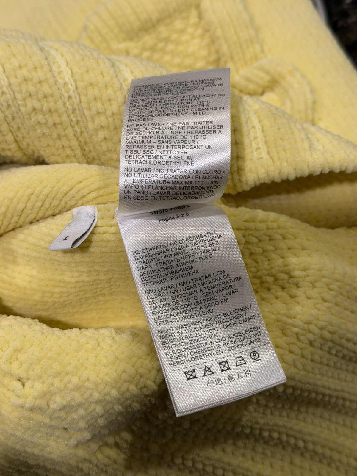 Bottega Veneta Bottega Veneta Yellow Alphabet Chenille Crewneck Sweater Size L / US 10 / IT 46 - 16 Thumbnail
