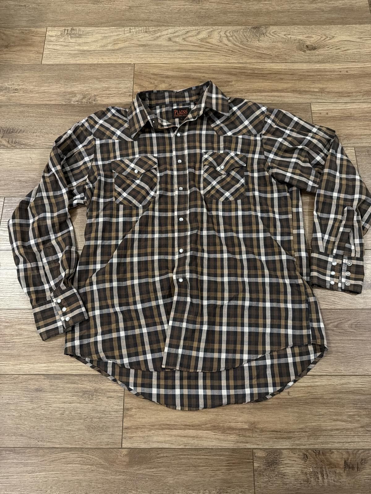 Other Vintage 90s Plains Western Cowboy Plaid Snap Shirt Size L Size US L / EU 52-54 / 3 - 1 Thumbnail
