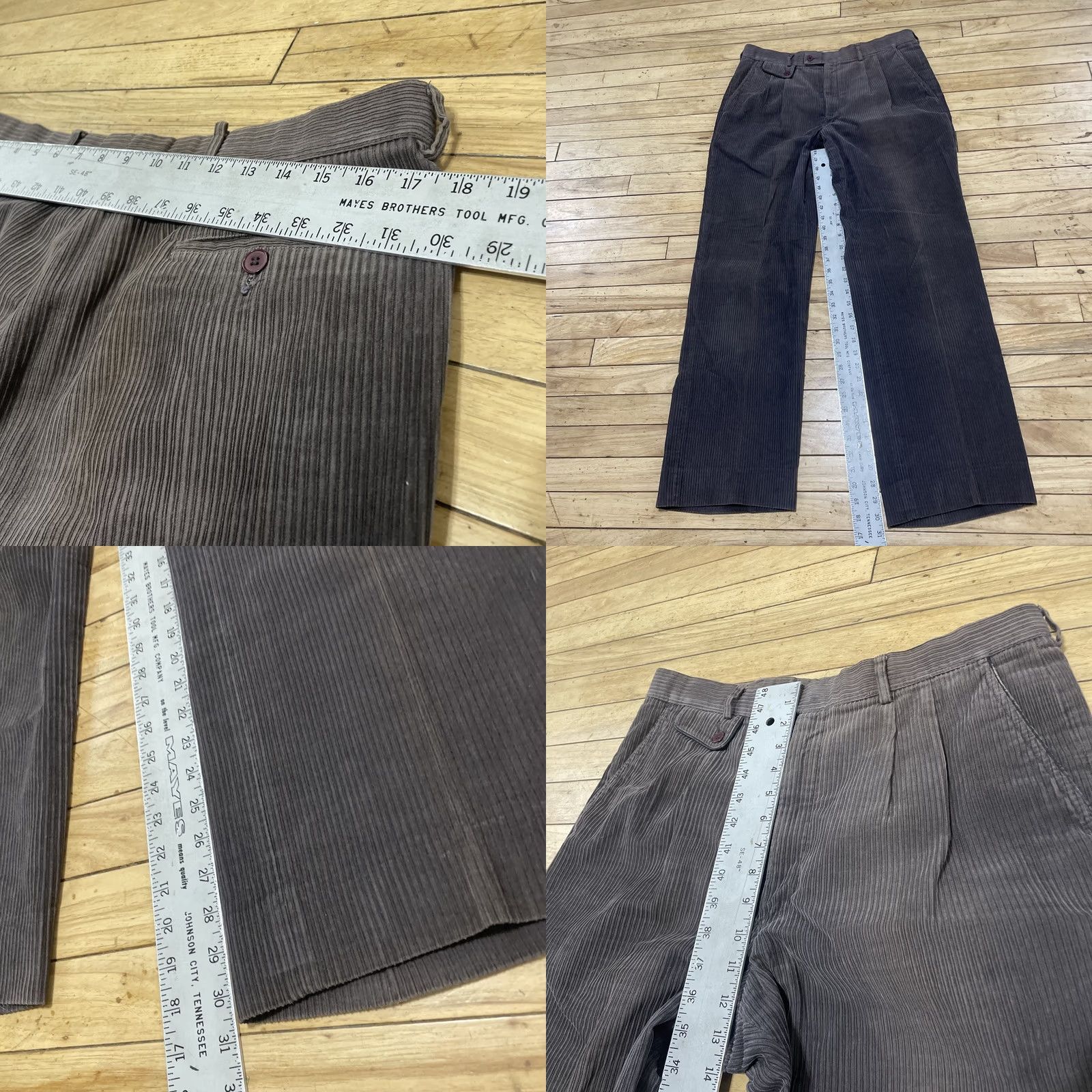 Vintage VINTAGE Jean Paul Germain Corduroy Trousers Men 36 Pleated Dark Brown 90s Grunge Casual Workwear Pants Regular Straight Crew Size US 36 / EU 52 - 8 Thumbnail