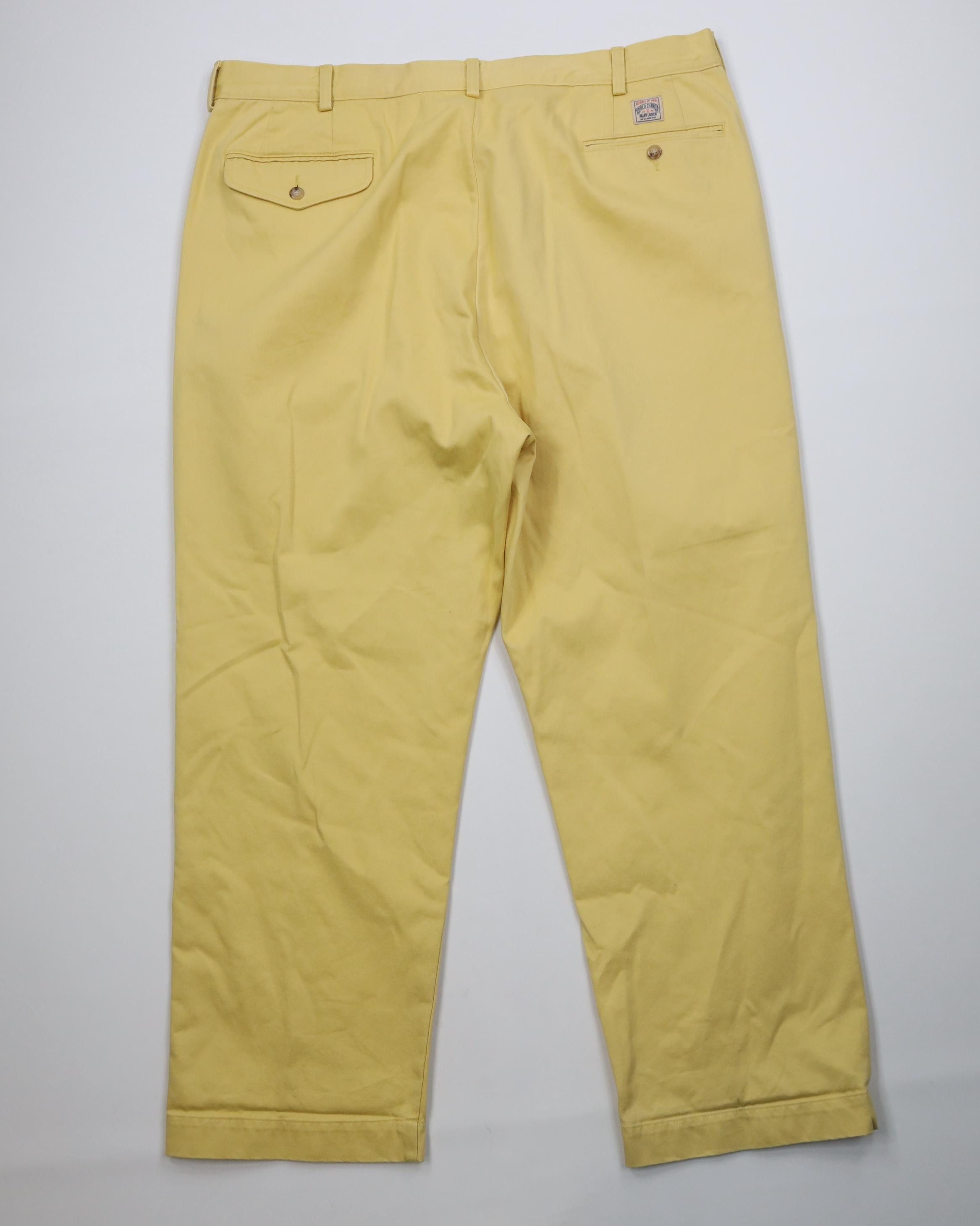 Polo Ralph Lauren Vintage Y2K Ralph Lauren Cotton Wide Leg Chino Pants Yellow Size US 42 / EU 58 - 9 Thumbnail