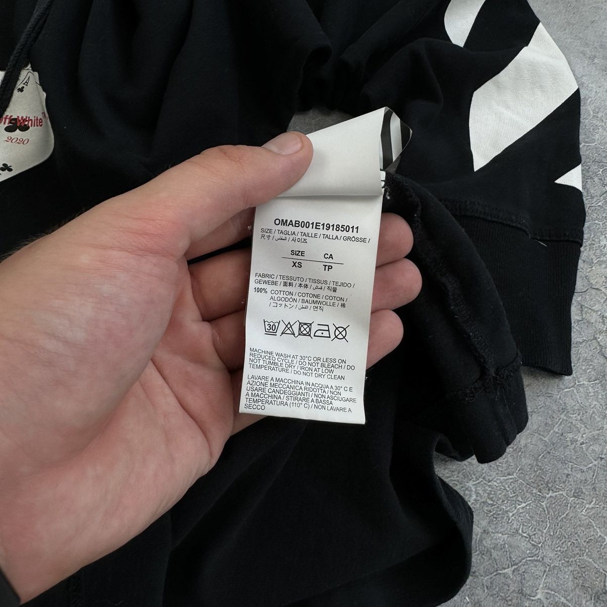 Off-White OFF-WHITE c/o VIRGIL ABLOH HAND CARD LONG SLEEVE T-SHIRT TEE Size US XS / EU 42 / 0 - 8 Thumbnail